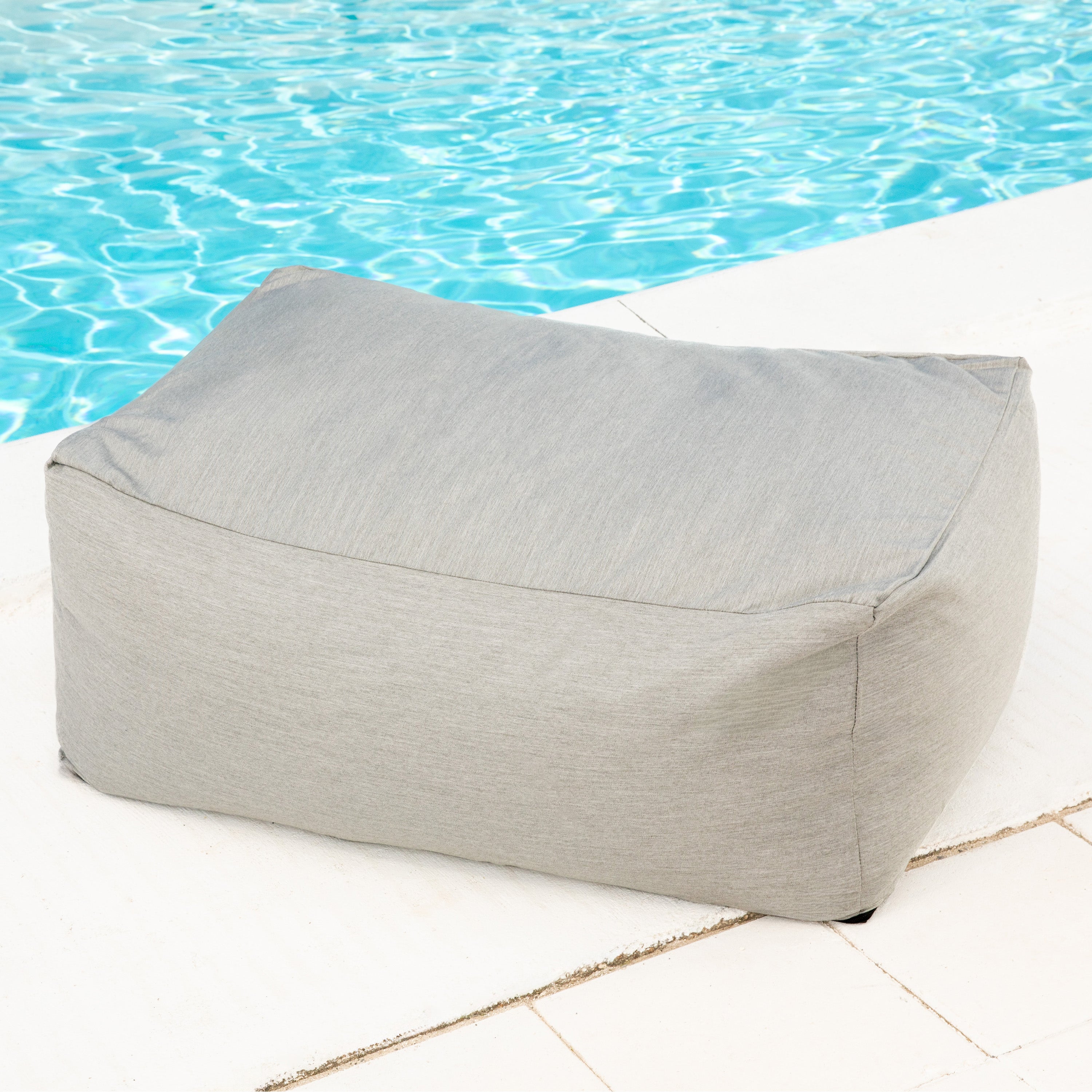 Jaxx Tybee Large Outdoor Ottoman (Ottoman Only) - Sunbrella - Sunbrella Granite