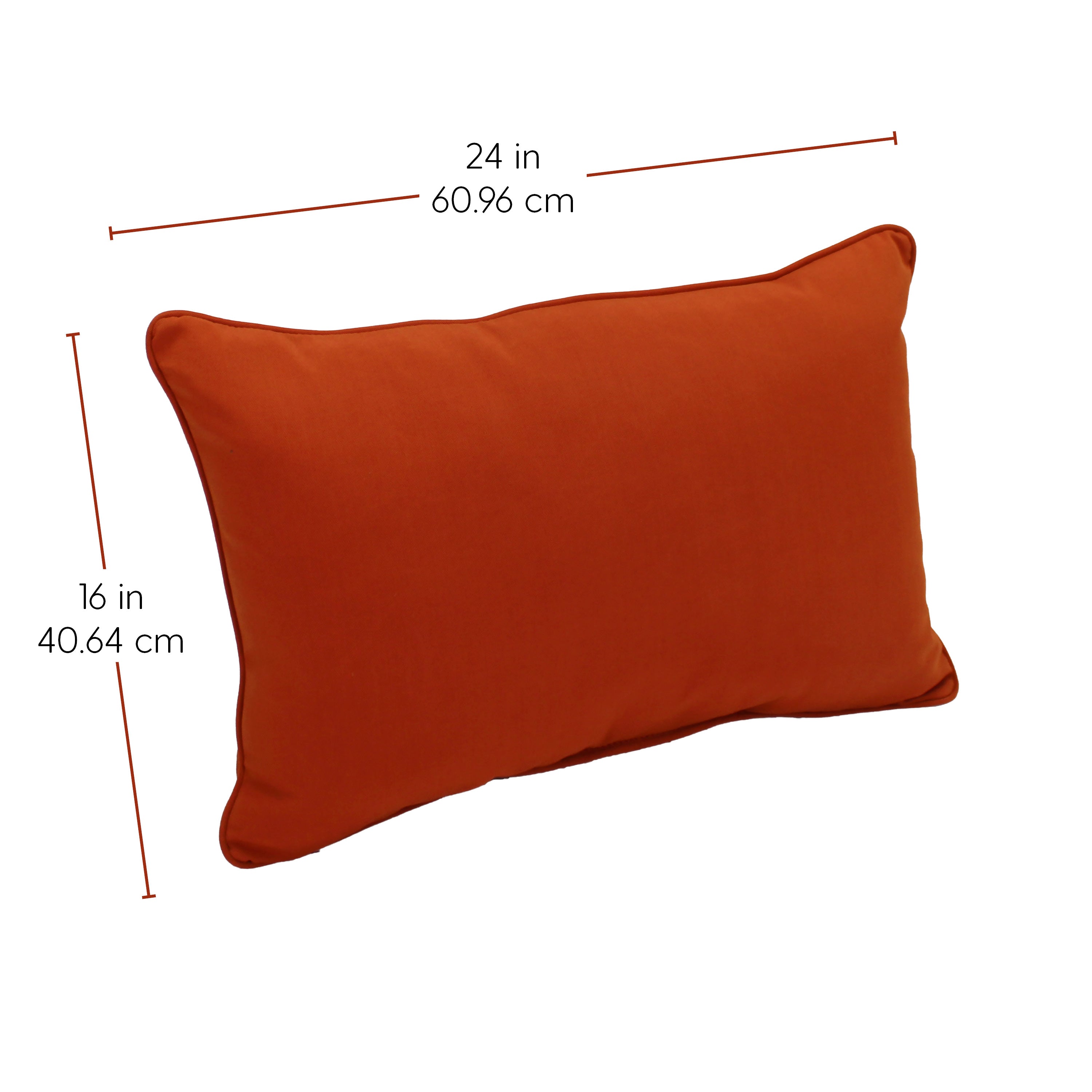 Presidio 16" x 24" Lumbar Indoor/Outdoor Pillow with Piping, 2-Piece - Burnt Orange