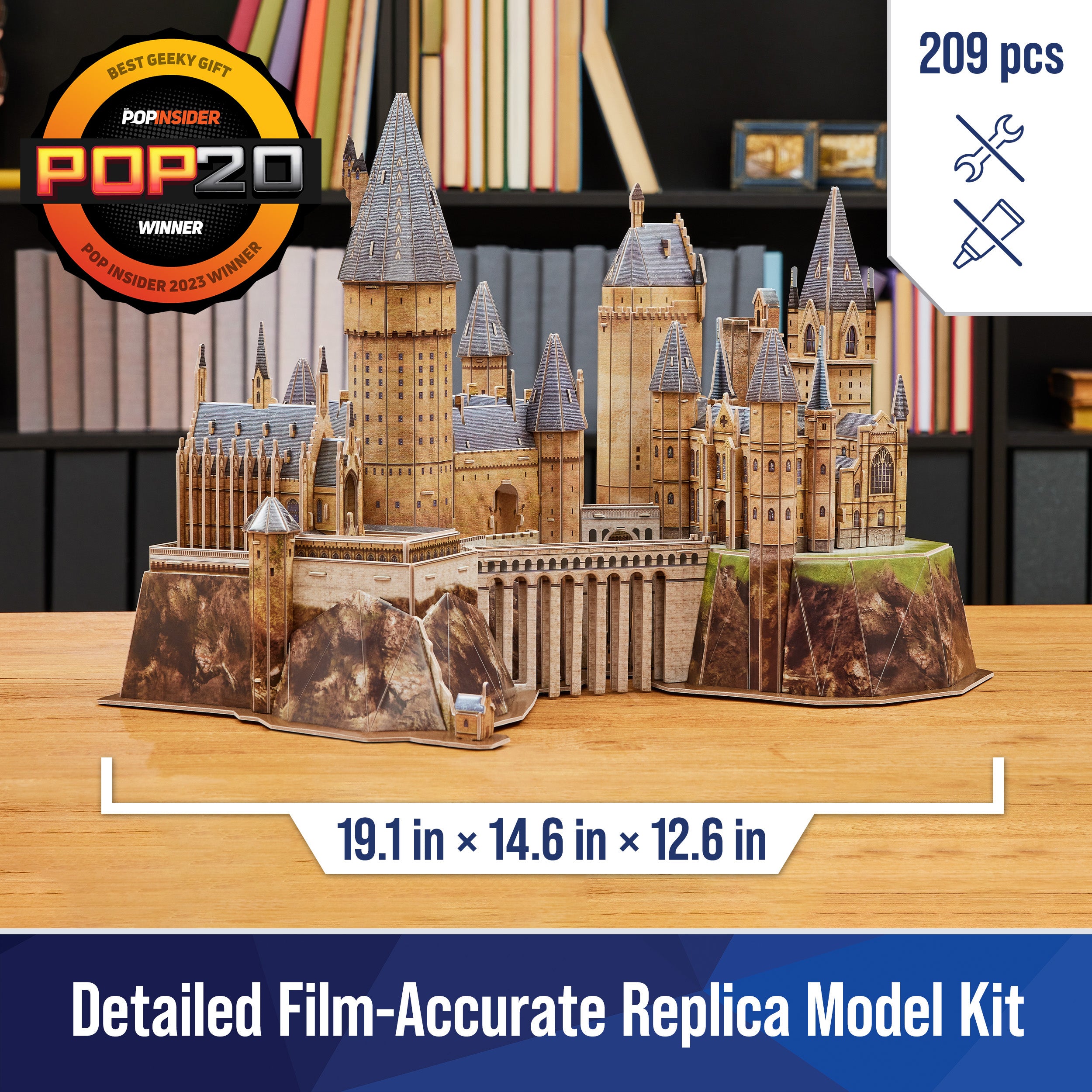 4D Build, Harry Potter Hogwarts Castle 3D Model Kit, Harry Potter Collectibles & Desk Decor, Adult Puzzle, Building Toys, 209 Pieces, 3D Puzzles for Ages 12 & Up