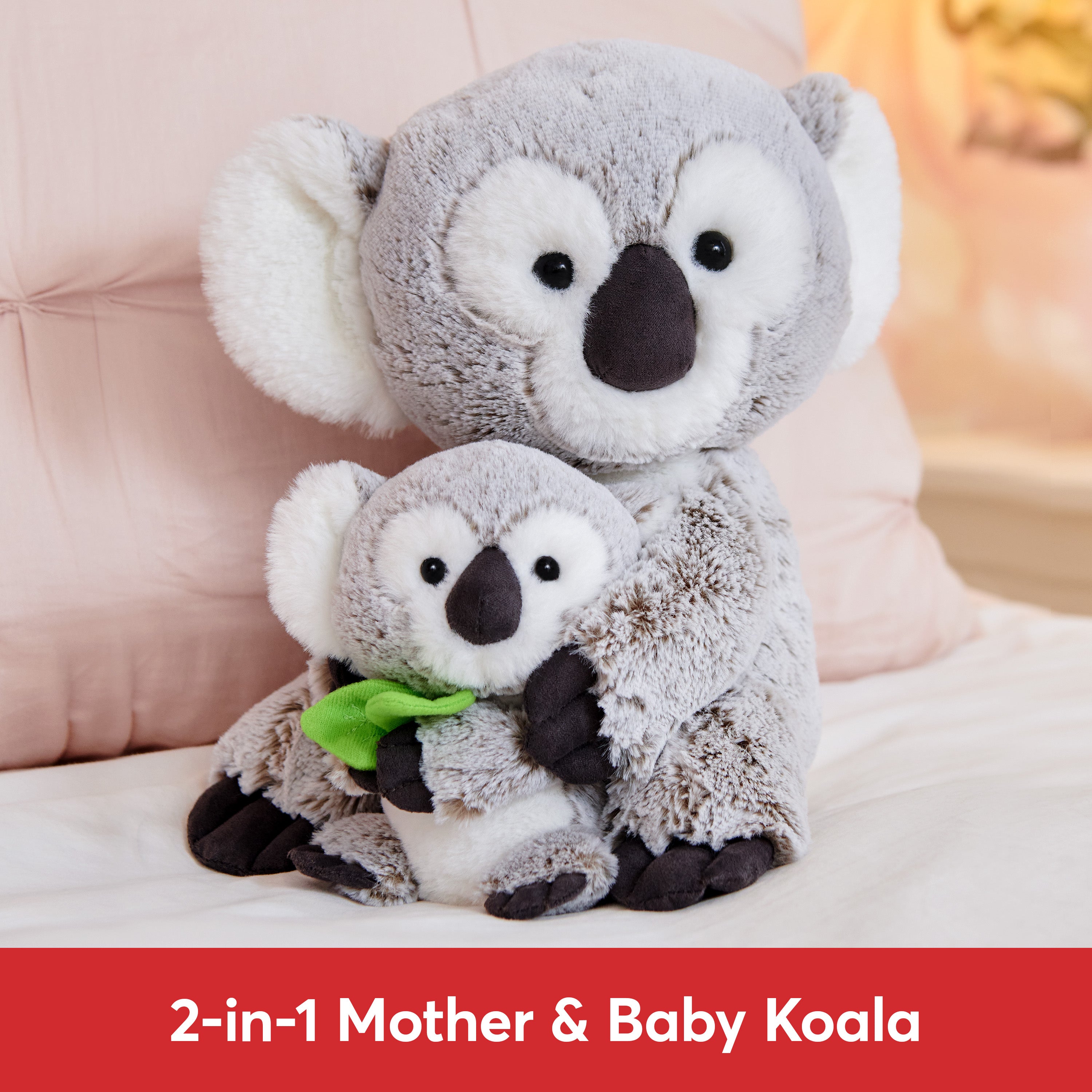 GUND Zozo the Koala Bear with Joey Plush, Stuffed Animal for Ages 1 and Up, Gray/White, 10”