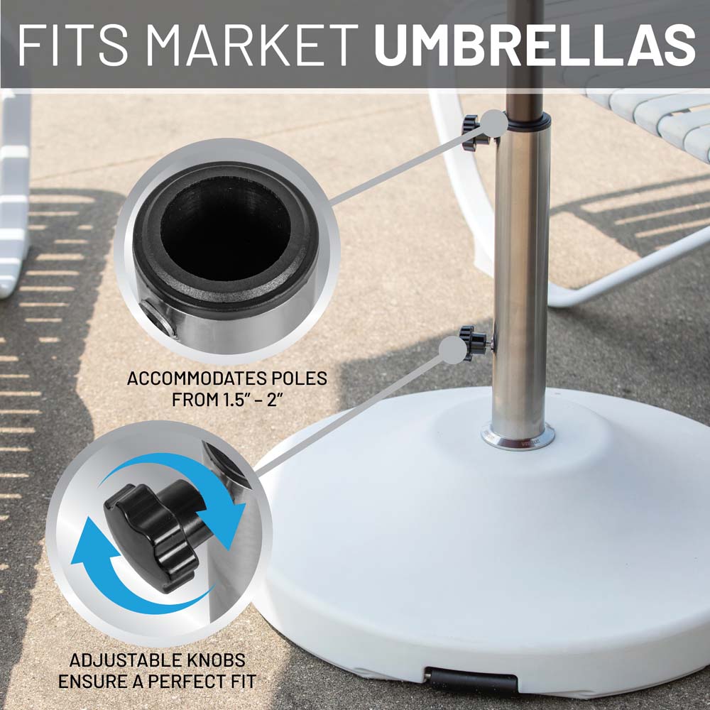 Fillabe Free Standing Commercial Umbrella Base (White)