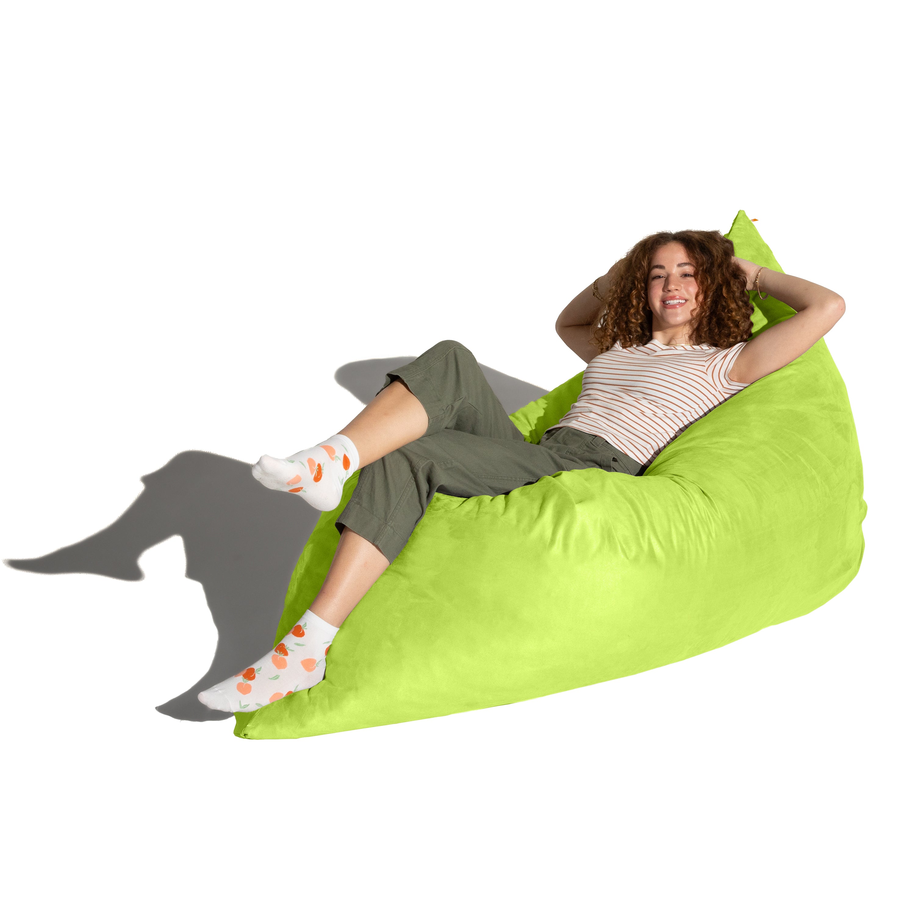 Jaxx Pillow Saxx 5.5-Foot - Huge Bean Bag Floor Pillow and Lounger, Lime
