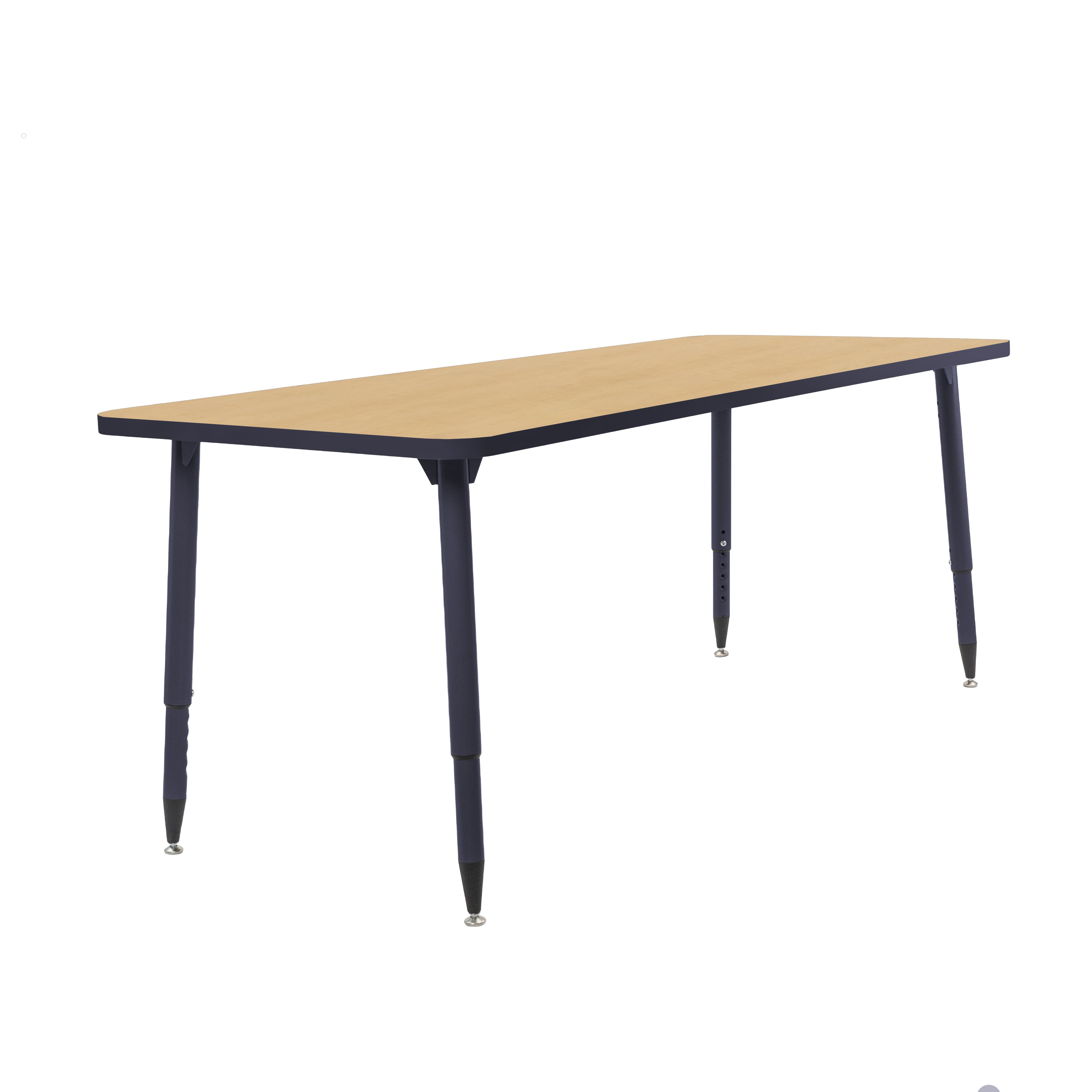 Adapte 30" x 72" Rectangle Activity Table with Adjustable Tapered Legs - Maple/Navy