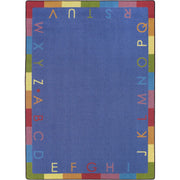 Rainbow Alphabet 5'4" x 7'8" area rug in color Pastel