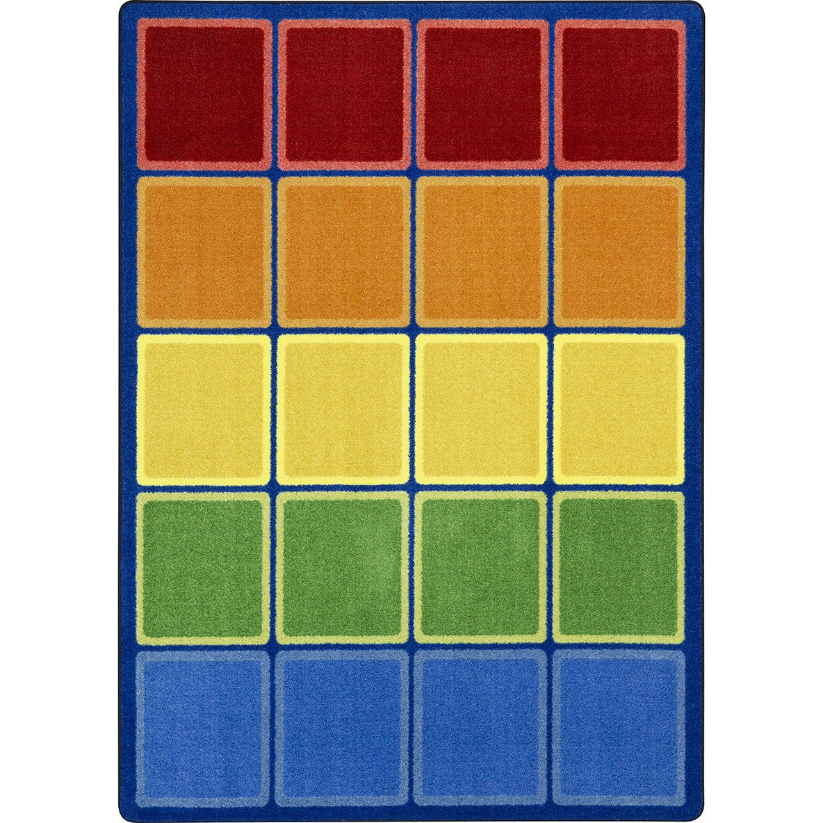 Rainbow Blocks 5'4" x 7'8" area rug in color Multi