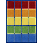 Rainbow Blocks 5'4" x 7'8" area rug in color Multi