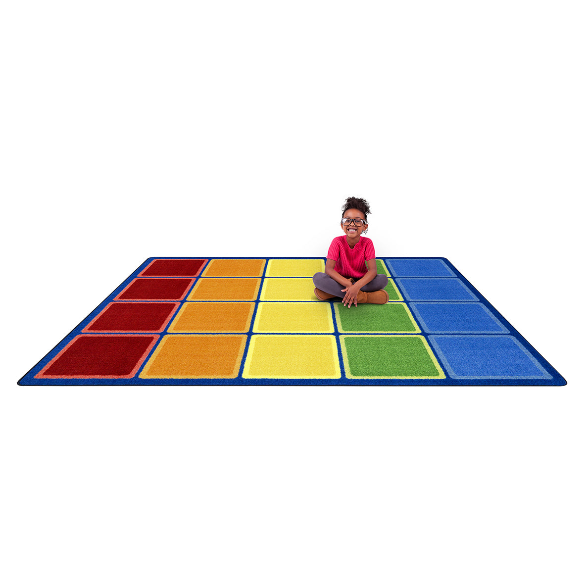 Rainbow Blocks 5'4" x 7'8" area rug in color Multi