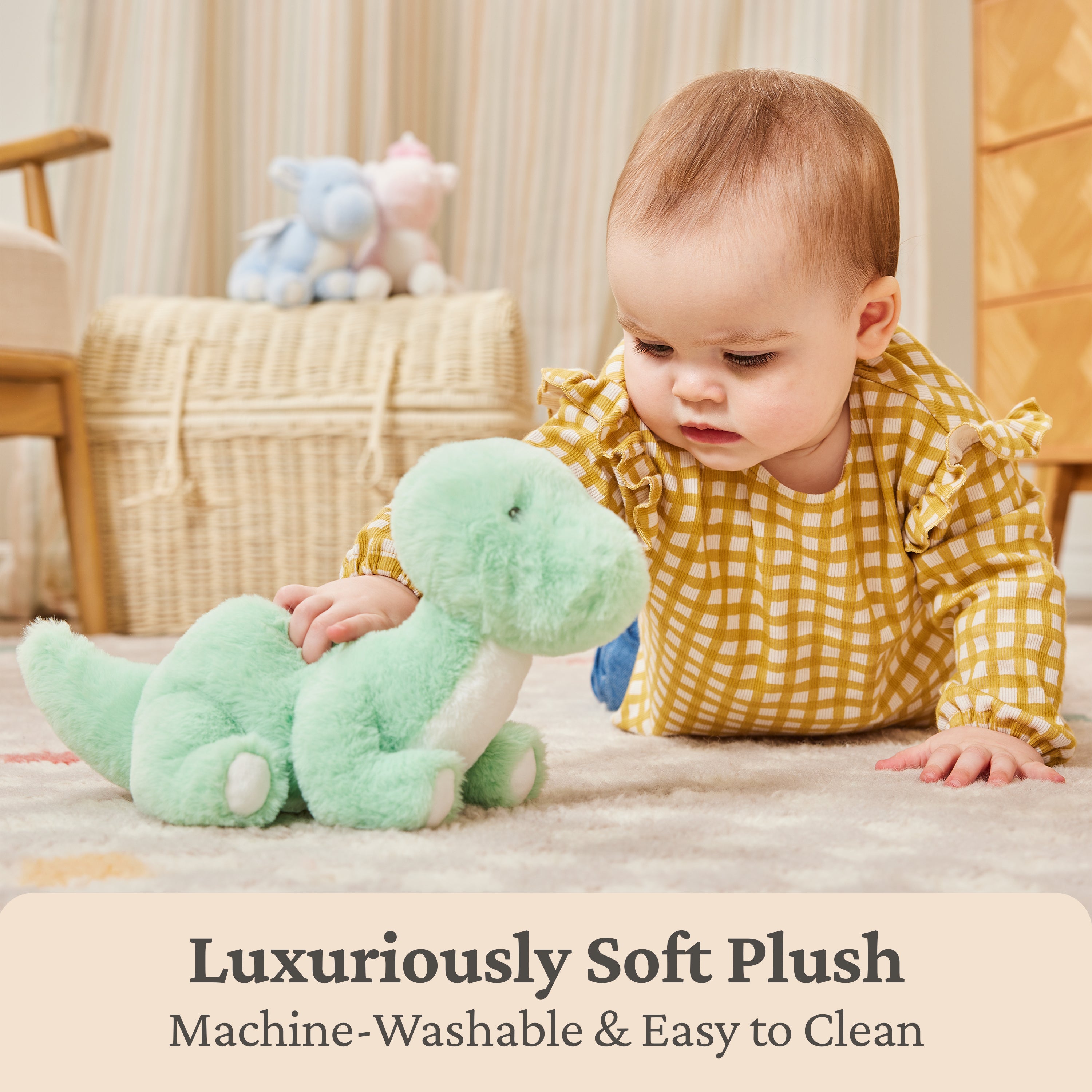 Baby GUND Fern Dinosaur Plush, Stuffed Animal for Babies and Toddlers, Green, 10”