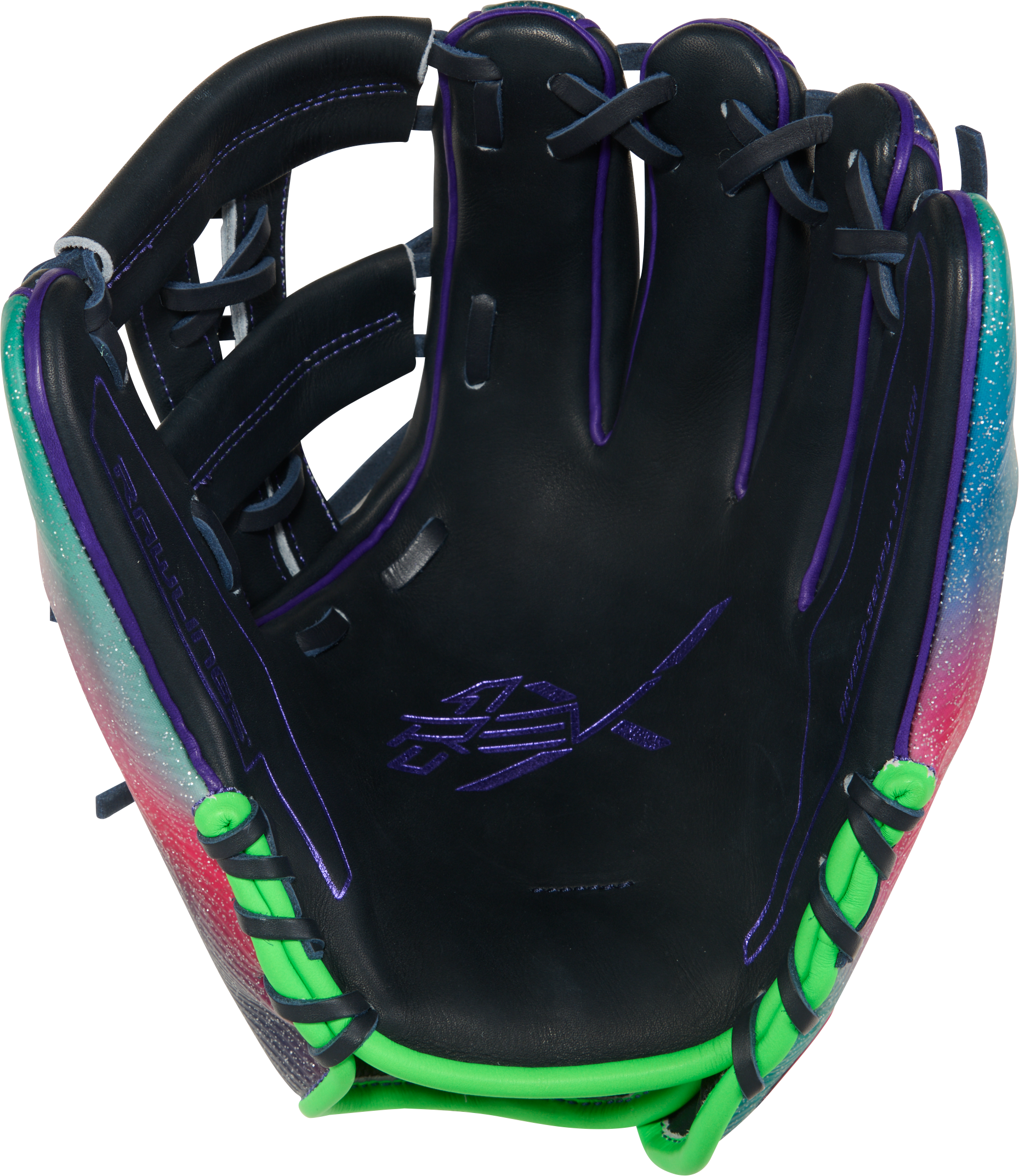 Rawlings Rev1X Series 11.75-Inch Baseball Glove - Right Hand Thrower - Navy/Purple/Optic