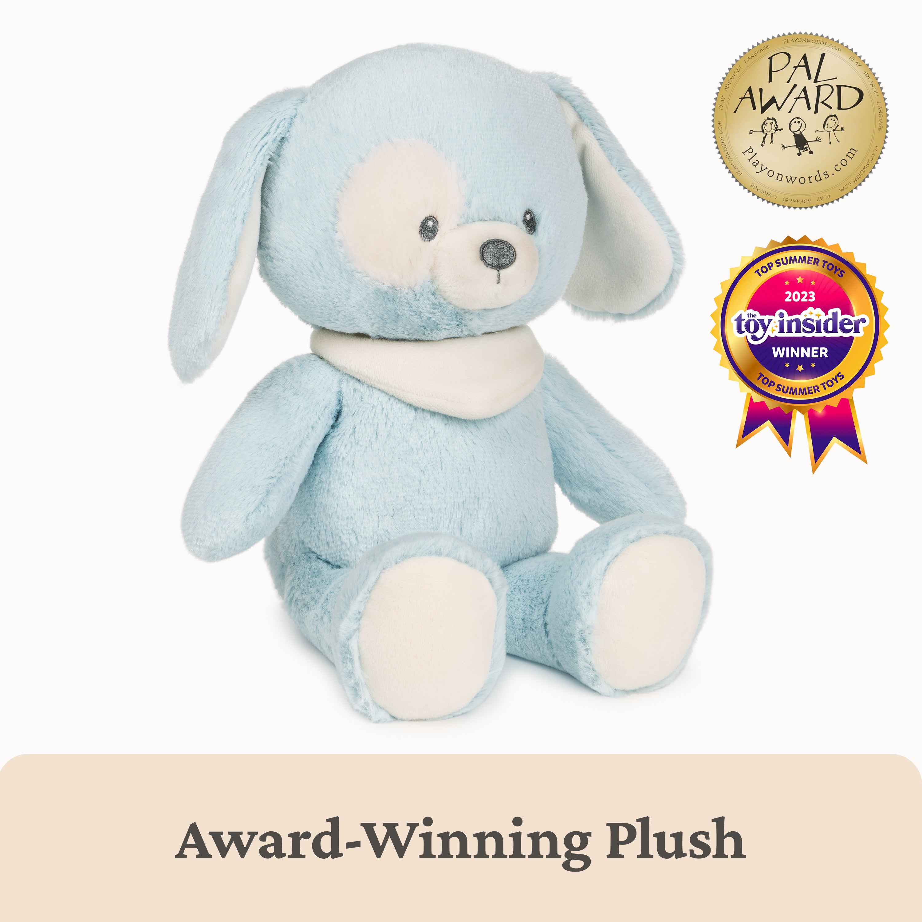 Baby GUND Sustainable Puppy Plush, Stuffed Animal Made from Recycled Materials,  Gift for Babies and Newborns, Blue/Cream, 13”