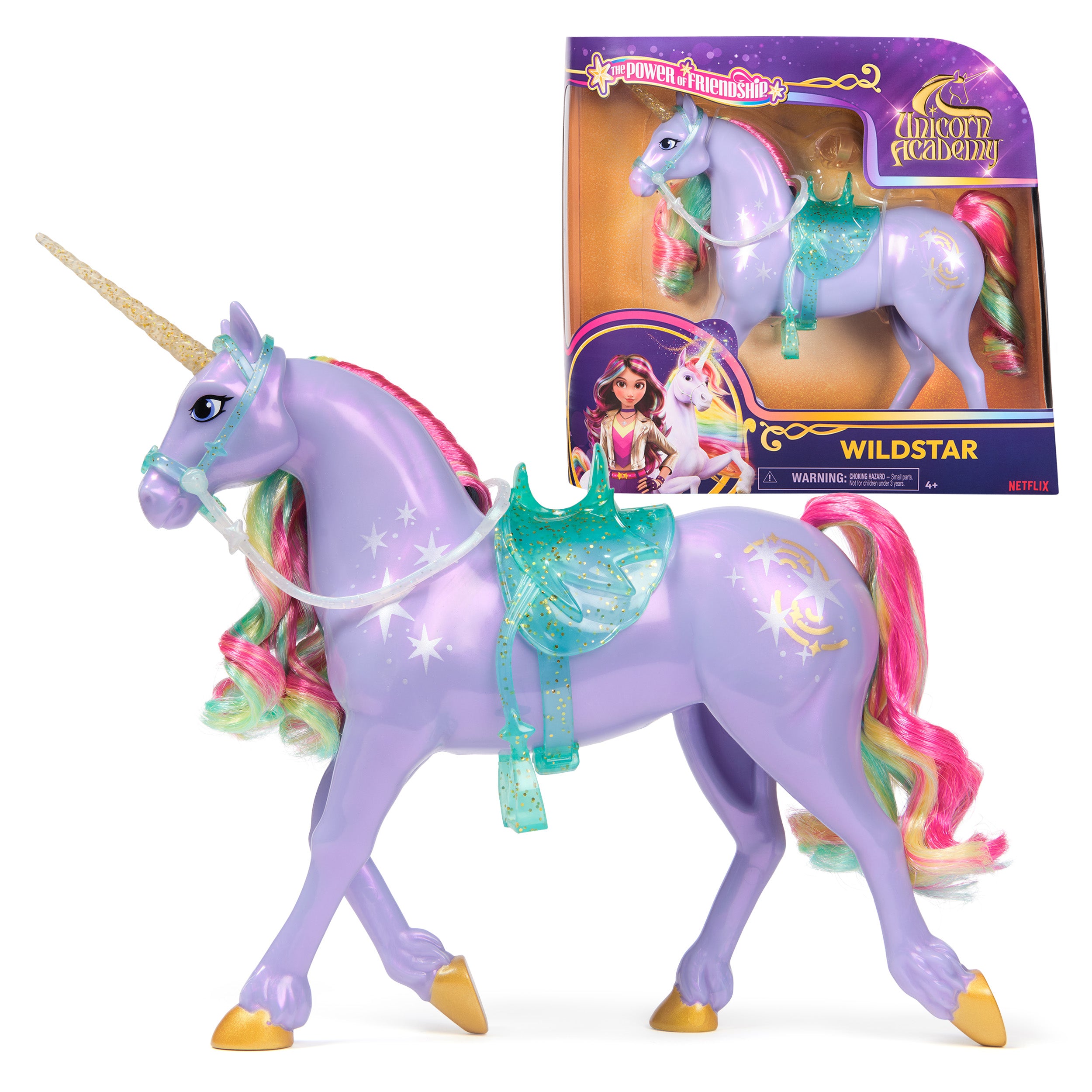 Unicorn Academy, Power of Friendship Wildstar with Translucent Saddle & Bridle, 11”, Dolls & Unicorn Toys for Girls Ages 4 and up