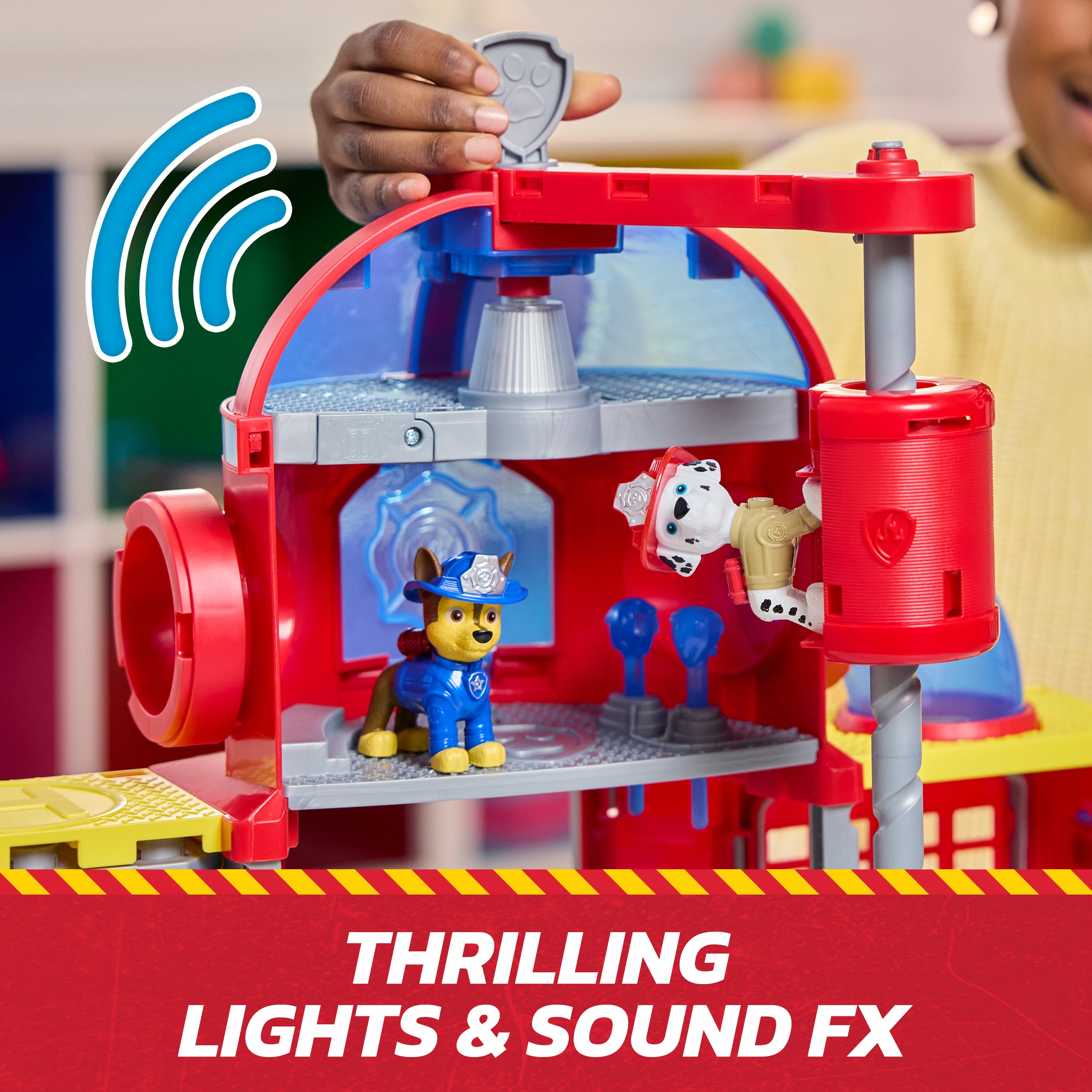 PAW Patrol Fire Rescue Command Center with Marshall Figure, Rescue Fire Truck, Lights, Launcher & Sound Fx, Kids Toys for Boys & Girls Ages 3 and Up