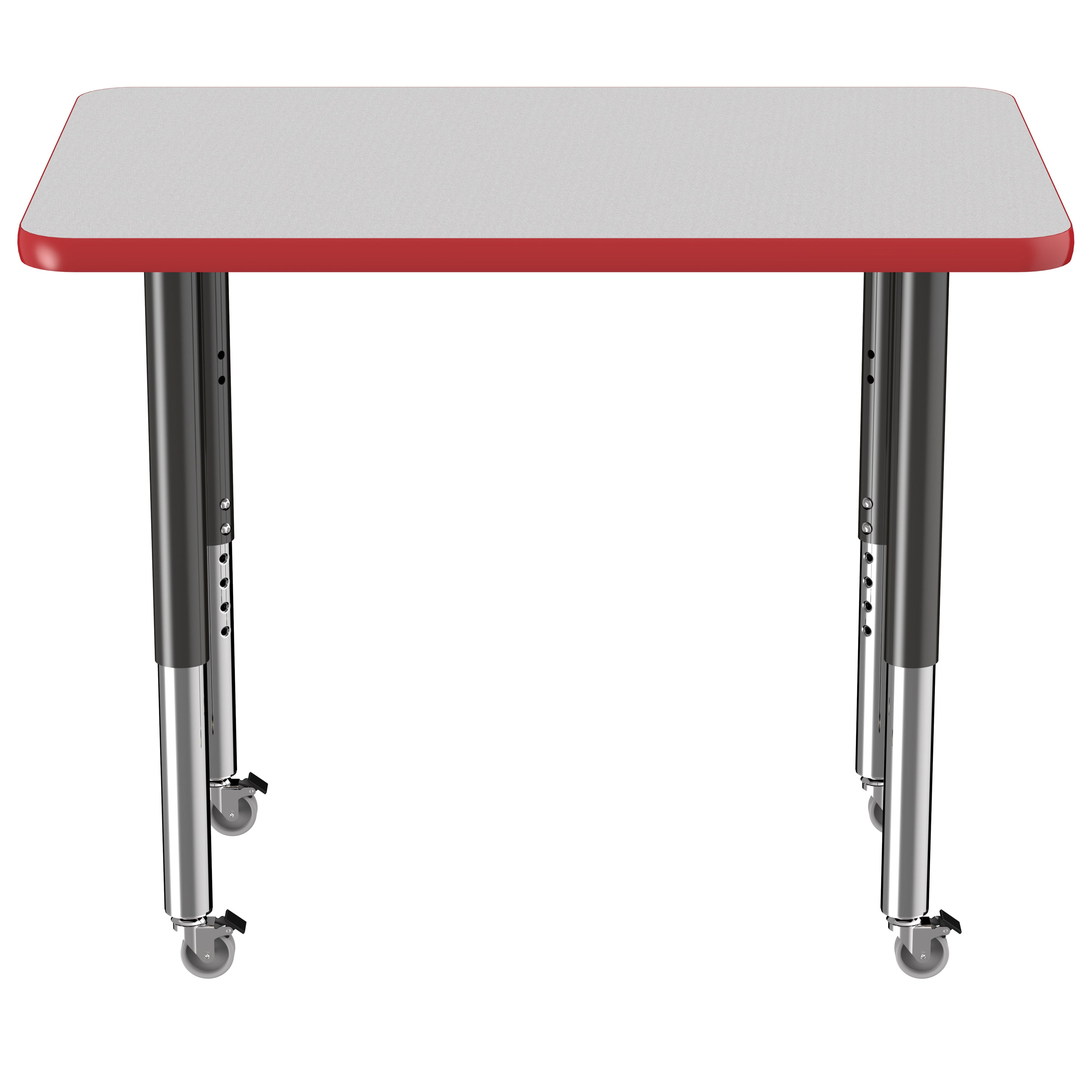 24" x 36" Rectangle T-Molding Activity Table with Adjustable Super Legs - Gray/Red/Black