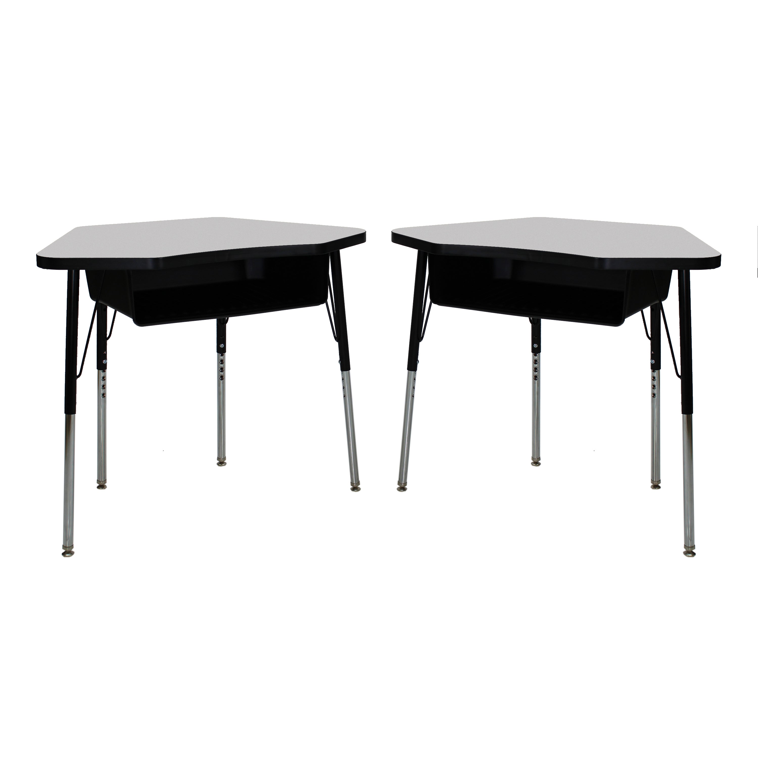 24" x 36" Petal Book Box Desk with Adjustable Standard Swivel Glide Legs, 2-Piece - Gray/Black