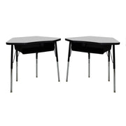 24" x 36" Petal Book Box Desk with Adjustable Standard Swivel Glide Legs, 2-Piece - Gray/Black