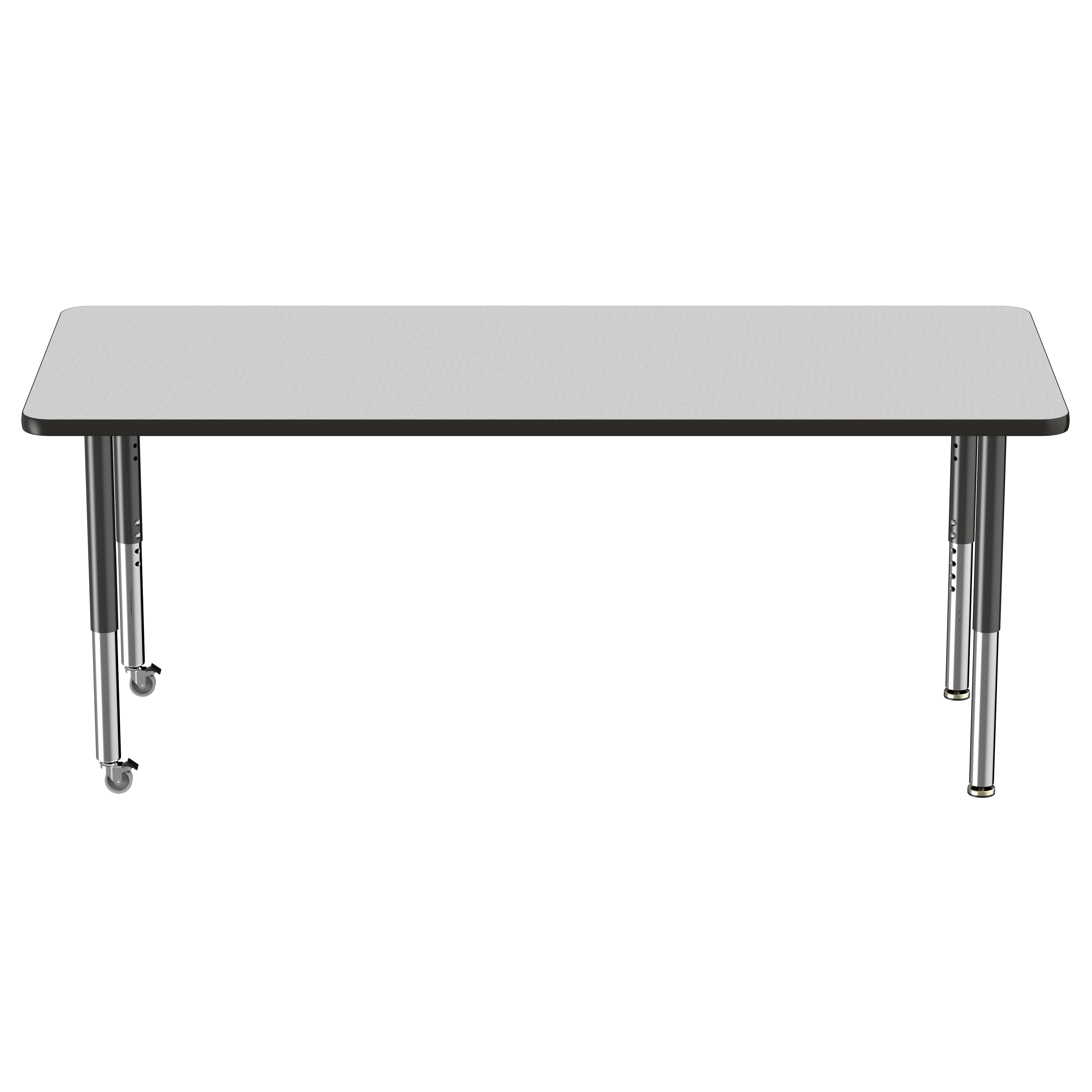 30" x 72" Rectangle T-Molding Activity Table with Adjustable Super Legs - Gray/Black