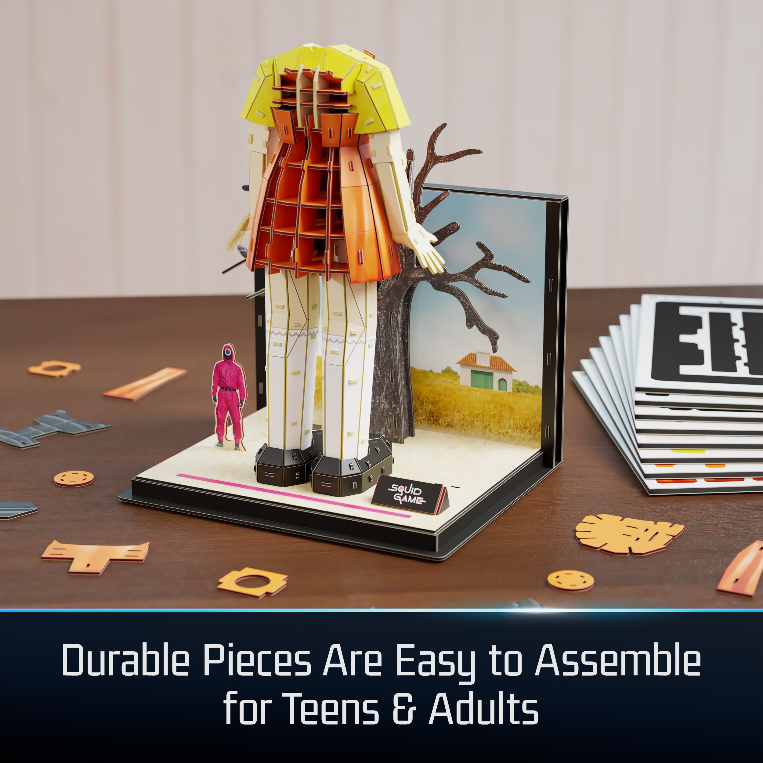 4D Build, Squid Game Young Hee Doll 3D Model Kit, Squid Game Collectibles & Desk Décor, Adult Puzzle, Building Toys, 193 Pieces, 3D Puzzles for Ages 12 & Up