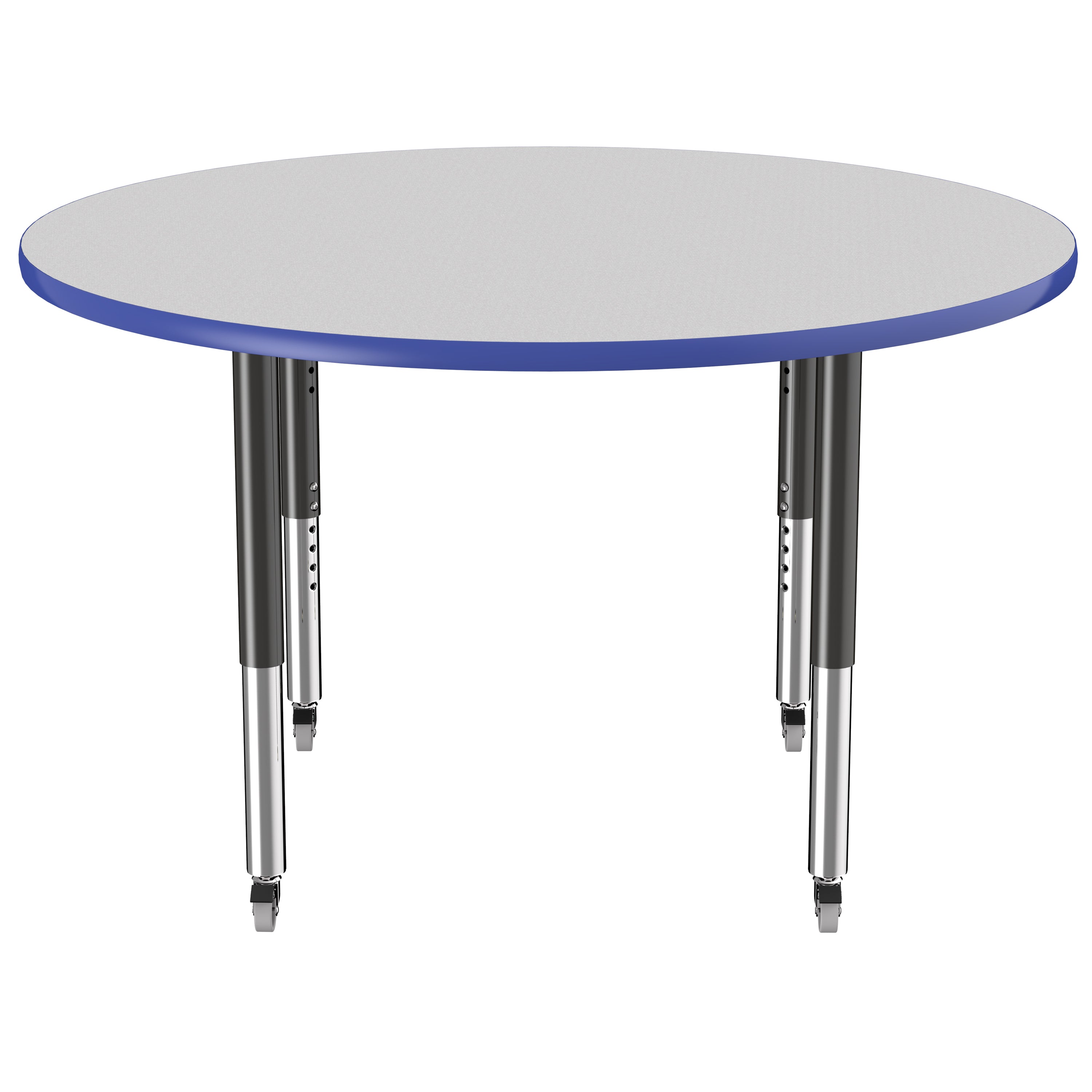 48" Round T-Molding Activity Table with Adjustable Super Legs - Gray/Blue/Black