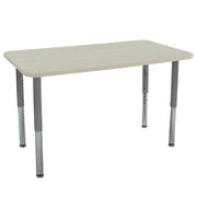 24" x 48" Rectangle La Madera Activity Table with Adjustable Super Legs - Asian Sand/Silver