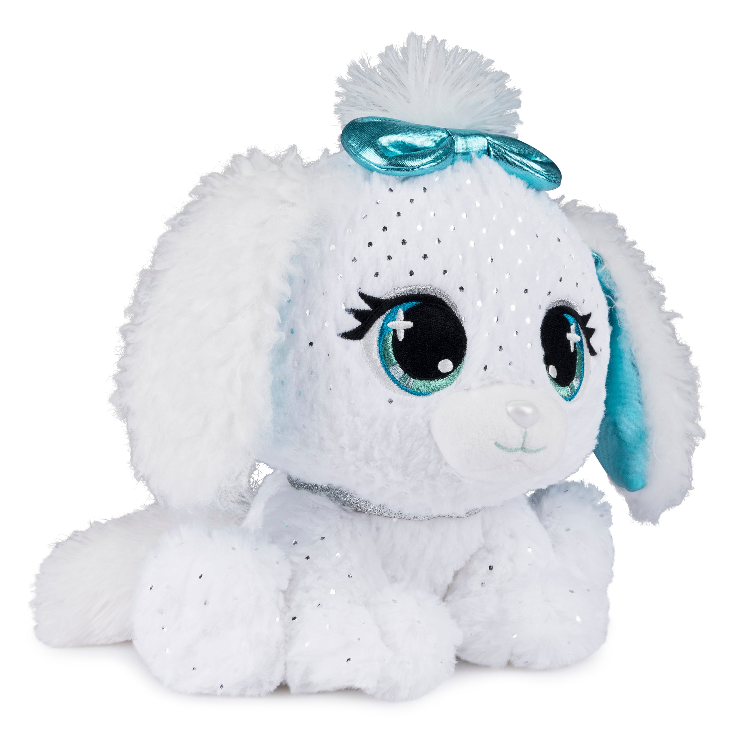 P.Lushes Designer Fashion Pets Bianca Blings Premium Puppy Dog Stuffed Animal, White and Blue, 9"