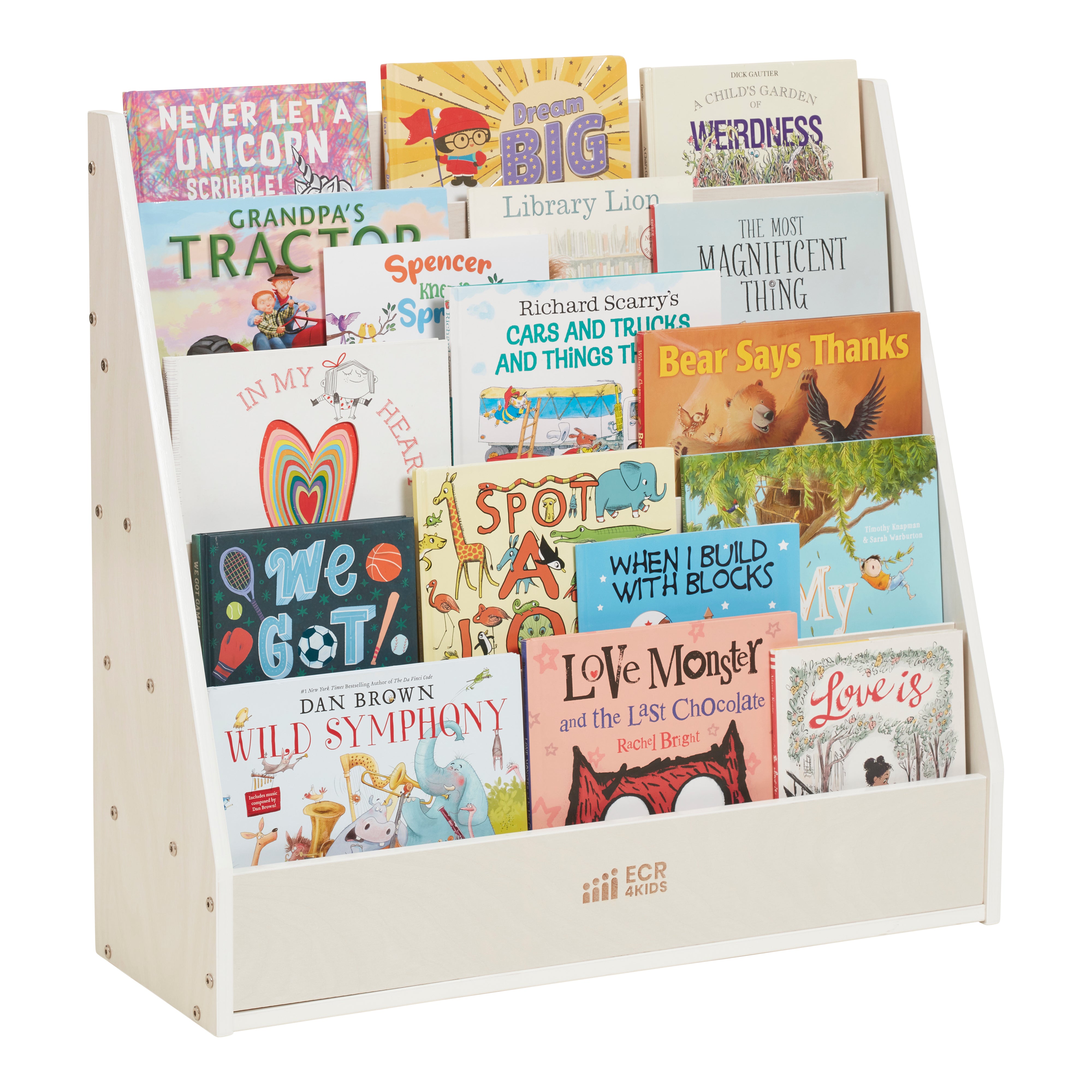 Streamline Single-Sided Book Display - White Wash