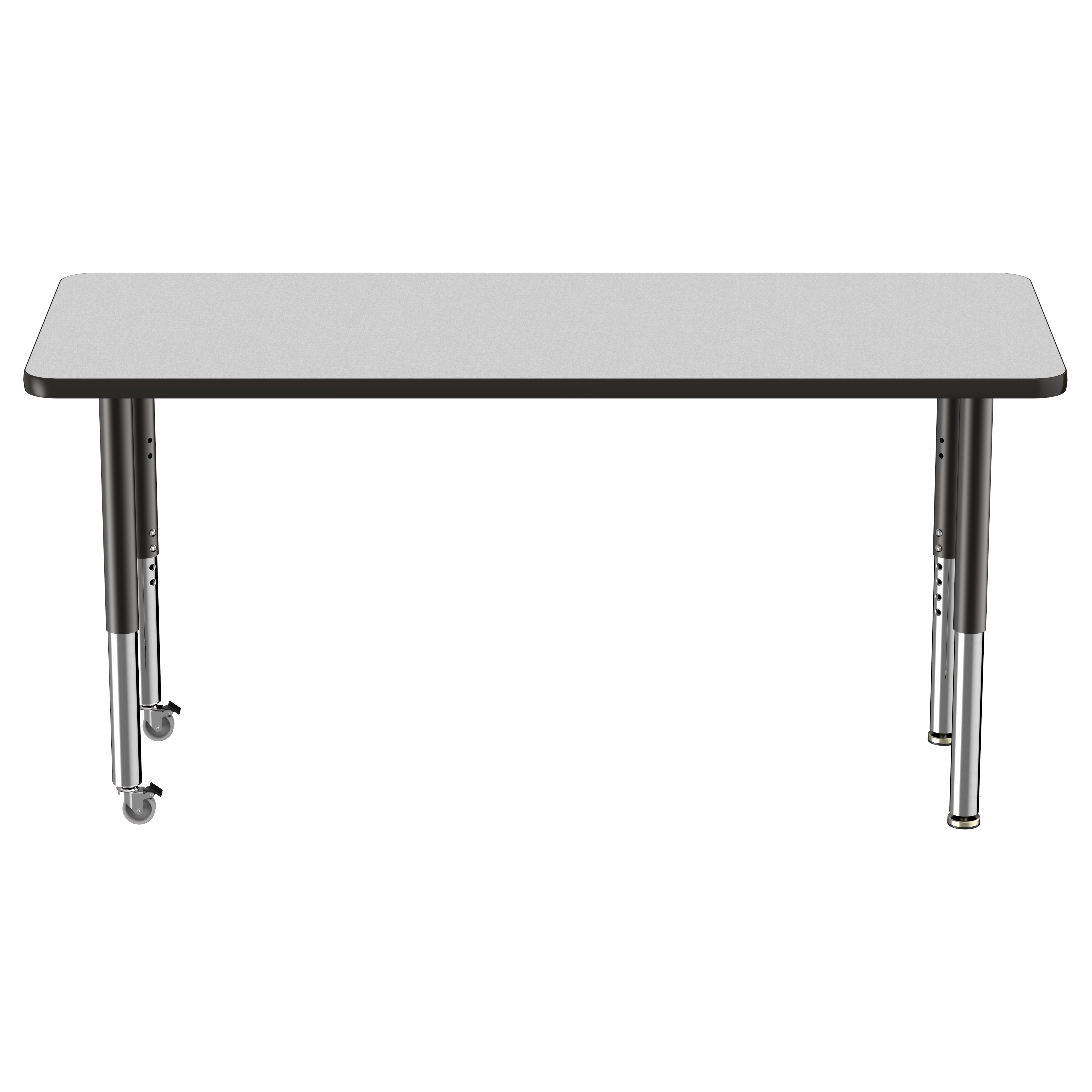 24" x 60" Rectangle T-Molding Activity Table with Adjustable Super Legs - Gray/Black