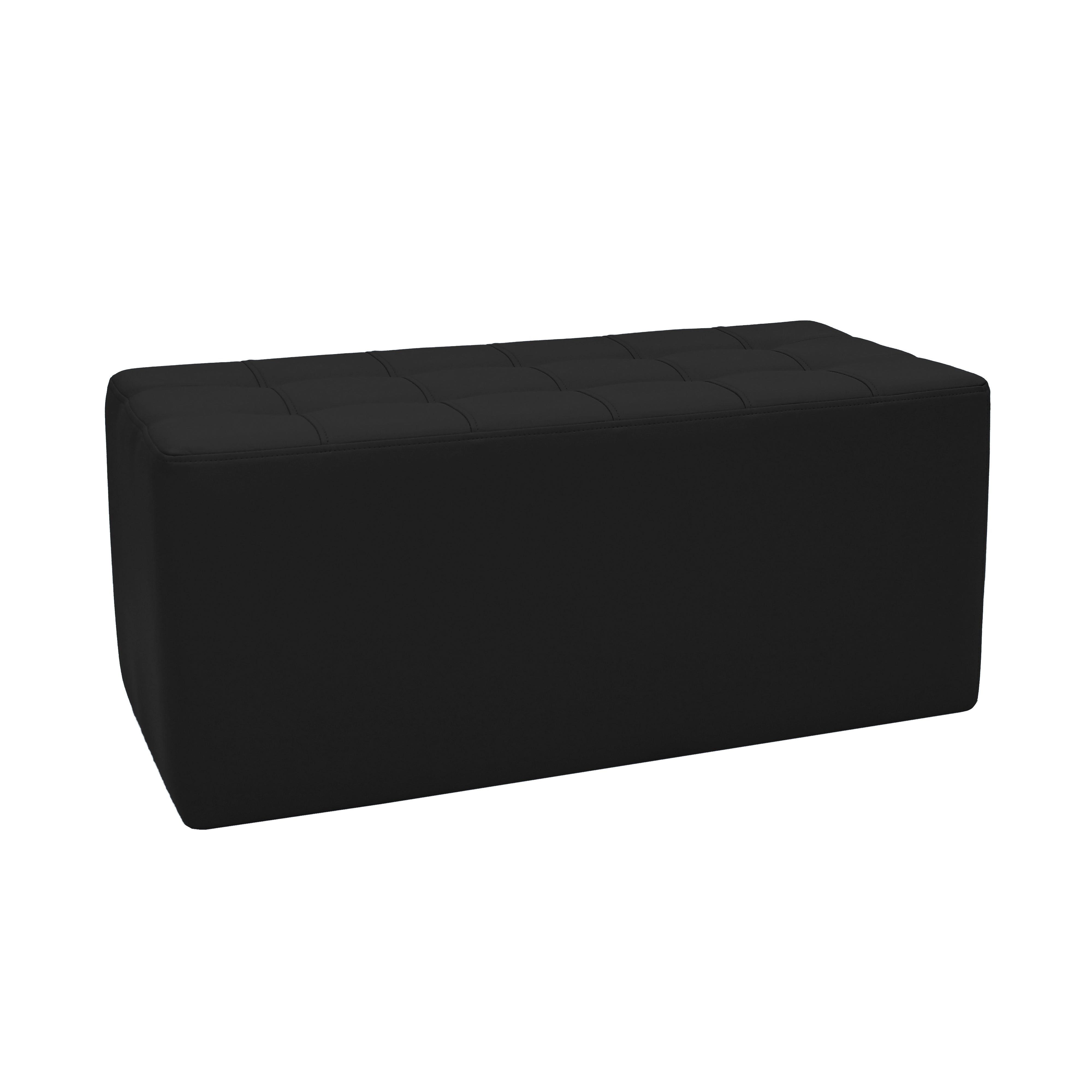 Tufted Rectangle Ottoman 16" Height - Black