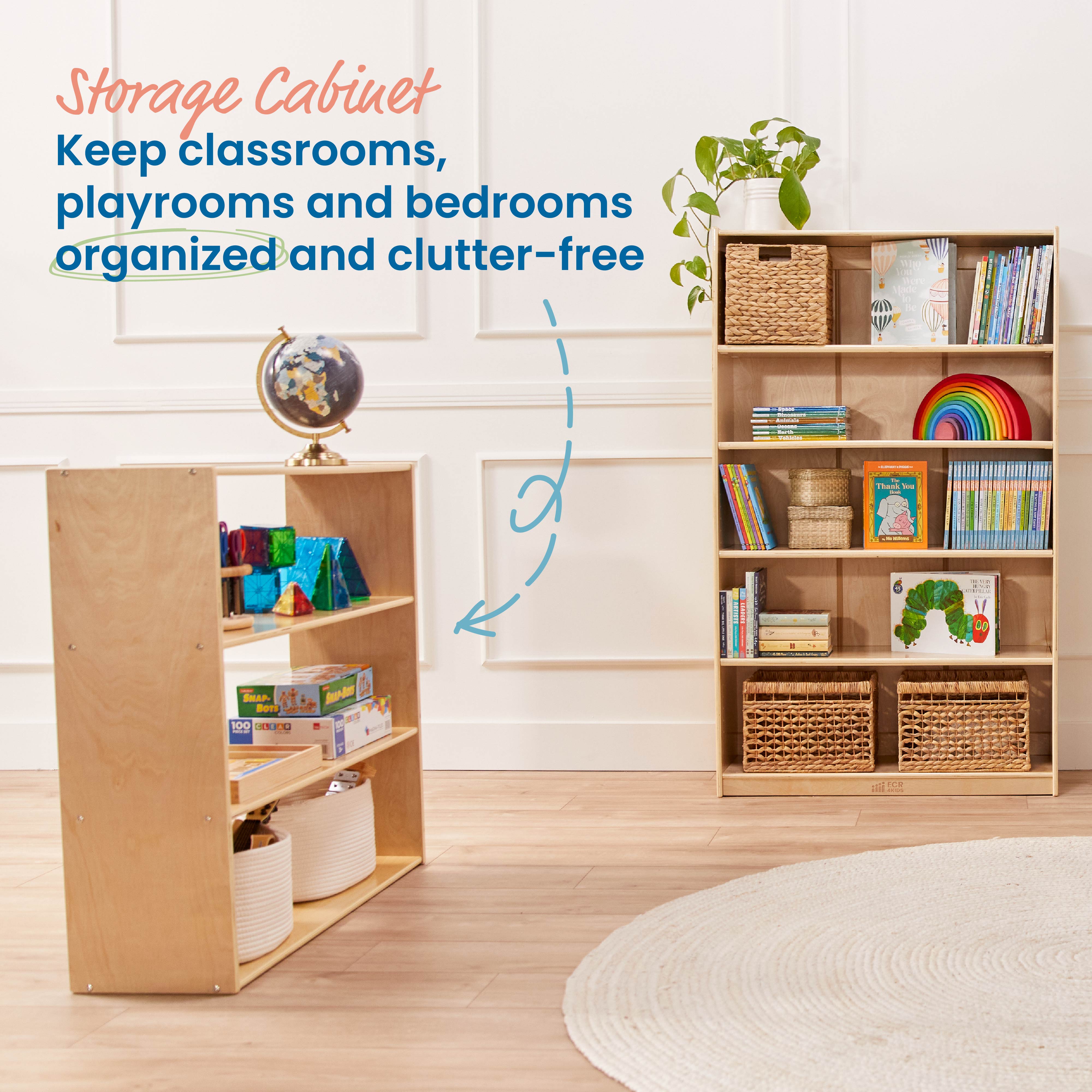 Streamline 3-Shelf Storage Cabinet without Back 36in H - Natural