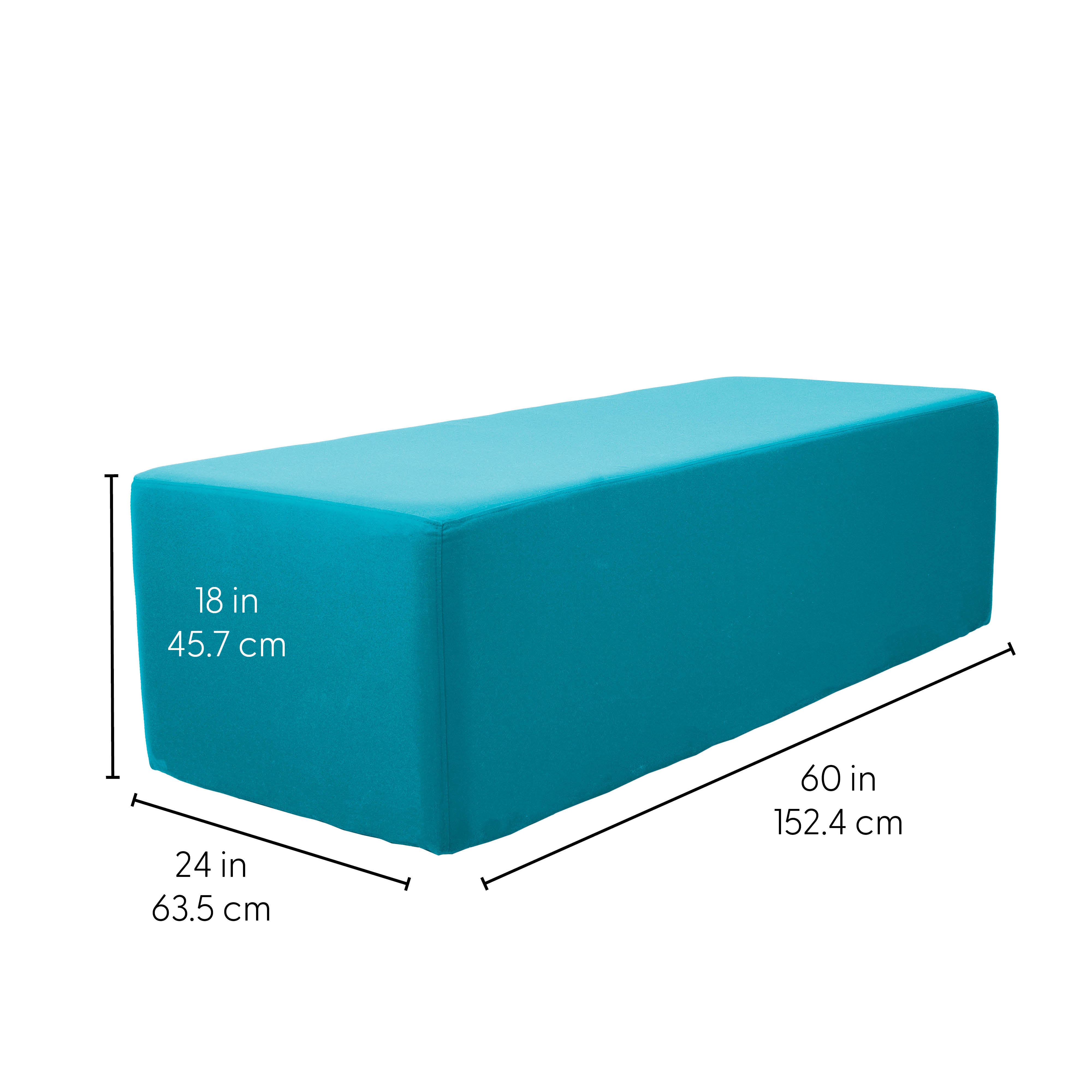Outdoor 24" x 60" Rectangle Ottoman with Sunbrella®, 18" H - Canvas Aruba