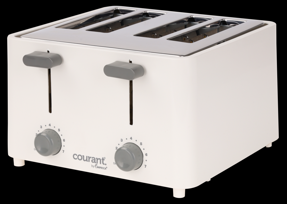 Courant 4-Slice Toaster, White / Stainless