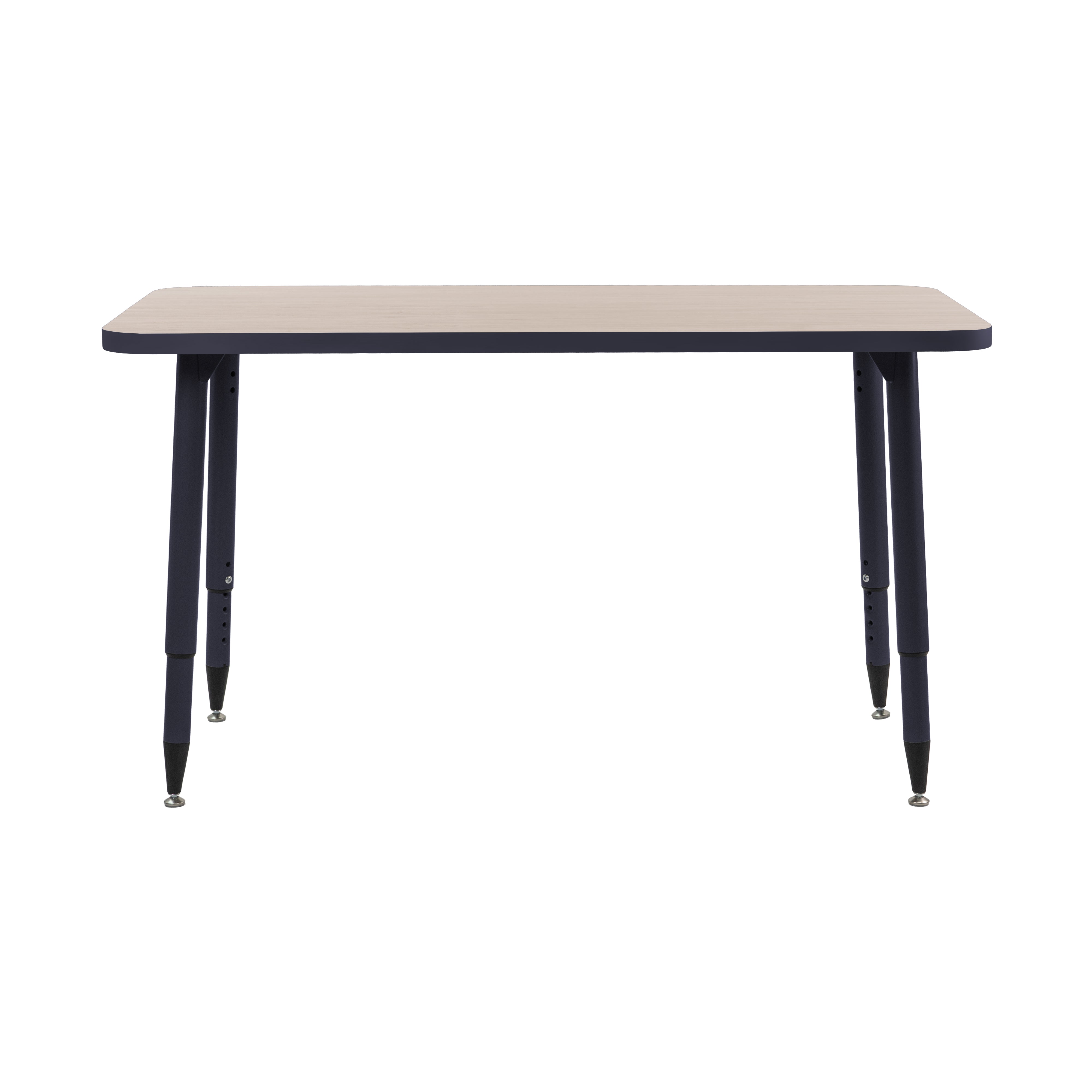 Adapte 24" x 48" Rectangle Thermofused Activity Table with Adjustable Tapered Legs - Asian Sand/Navy