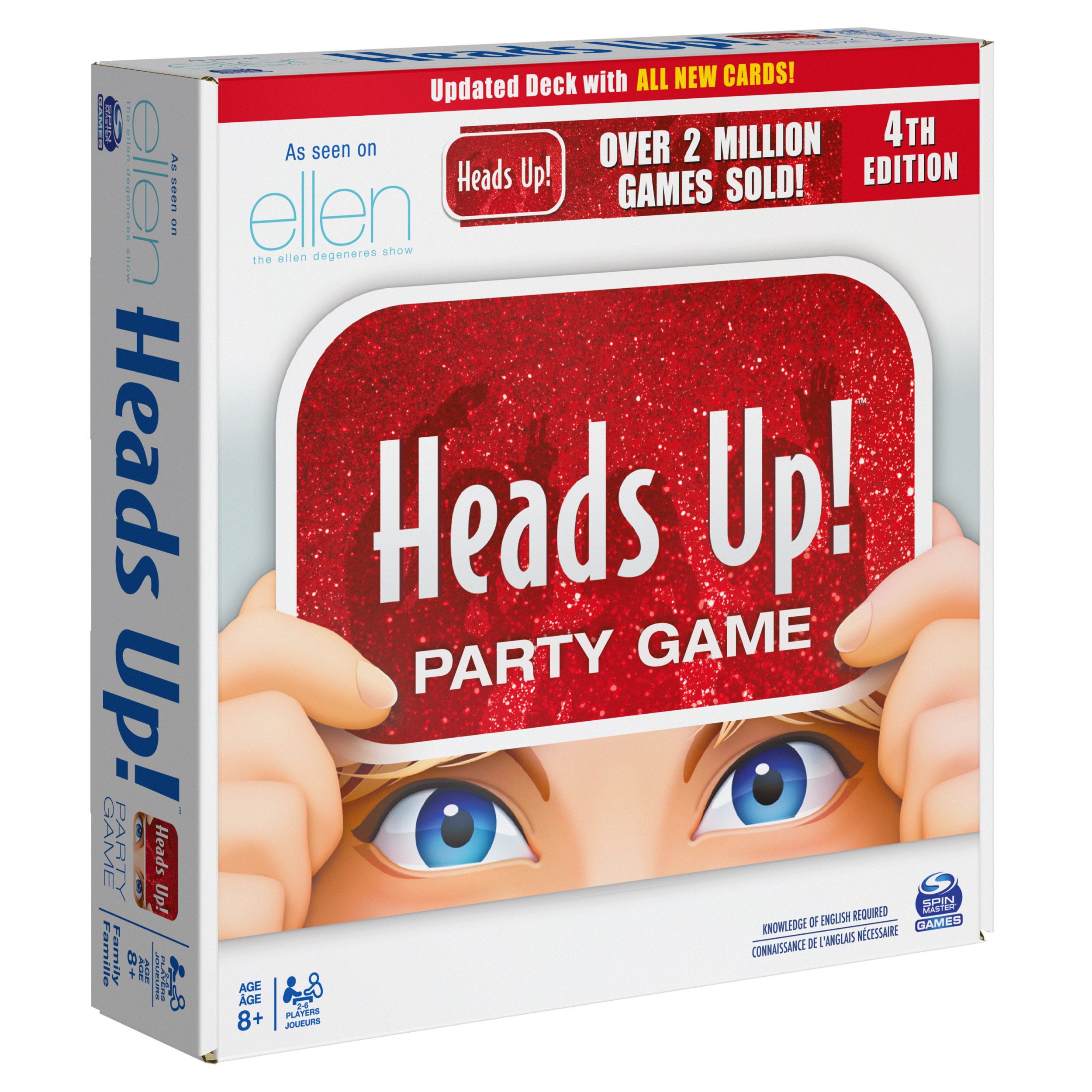 Spin Master Games, Head’s Up. 4th Edition, Easy to Play for Family Game Night, Fun for Adult, Teens & Kids, 2-6 Players, for Ages 8 & Up