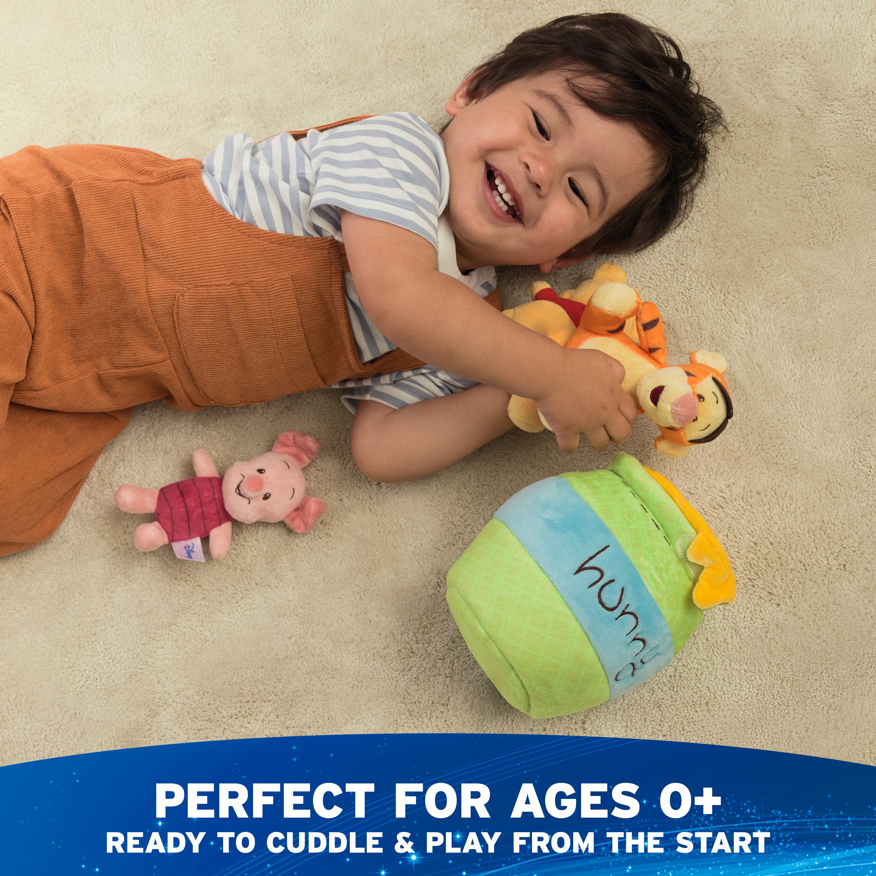 GUND Disney Official Winnie the Pooh Plush Playset with Pooh, Tigger, and Piglet, Sensory Toy Stuffed Animals for Ages 0 and Up, Green, 8”
