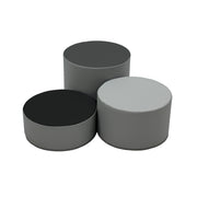 SoftScape 15" Round Ottomans, 3-Piece - Gray/Light Gray