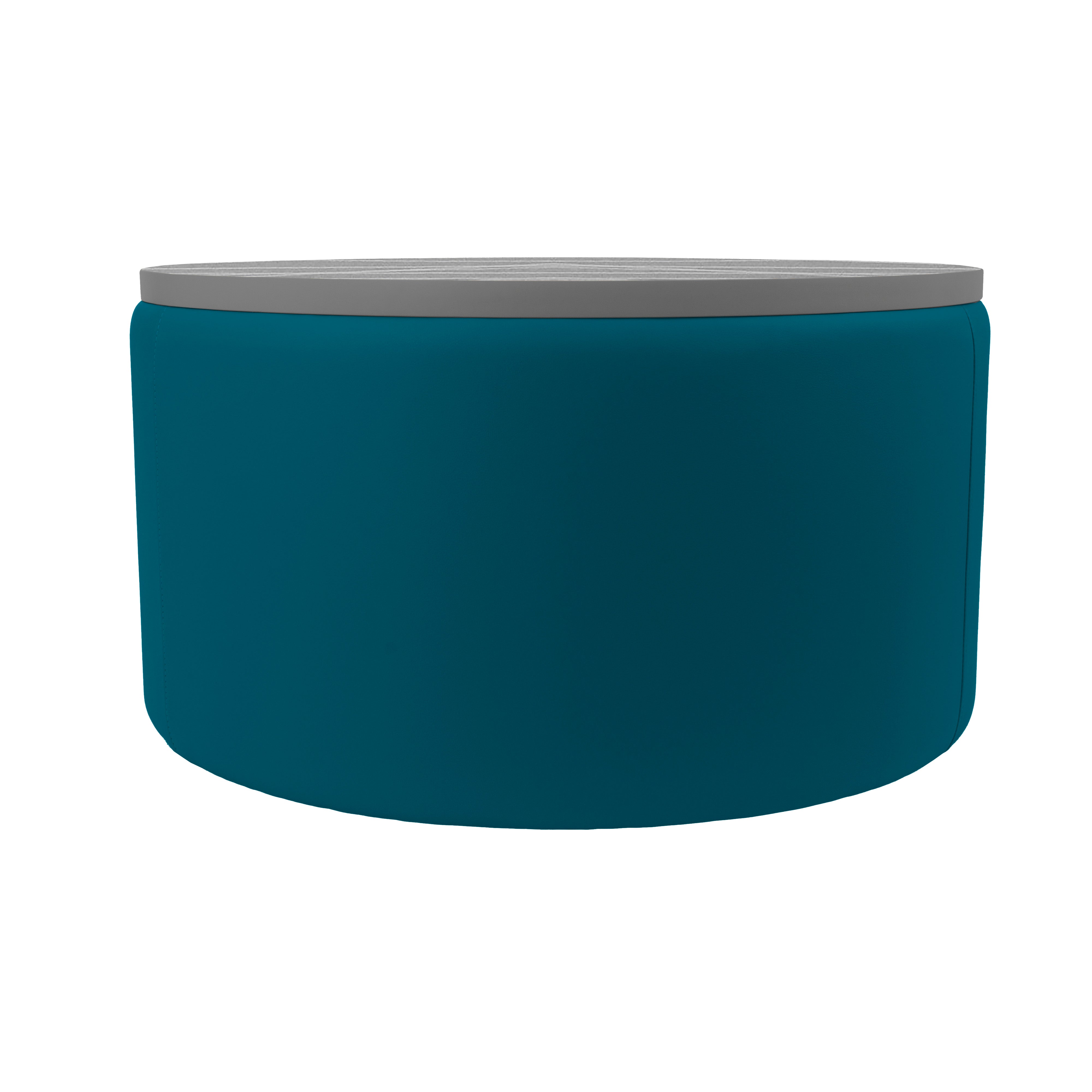 Pro Series Upholstered 30" Round Ottoman Table 18" Height - Teal/Cosmic Strandz