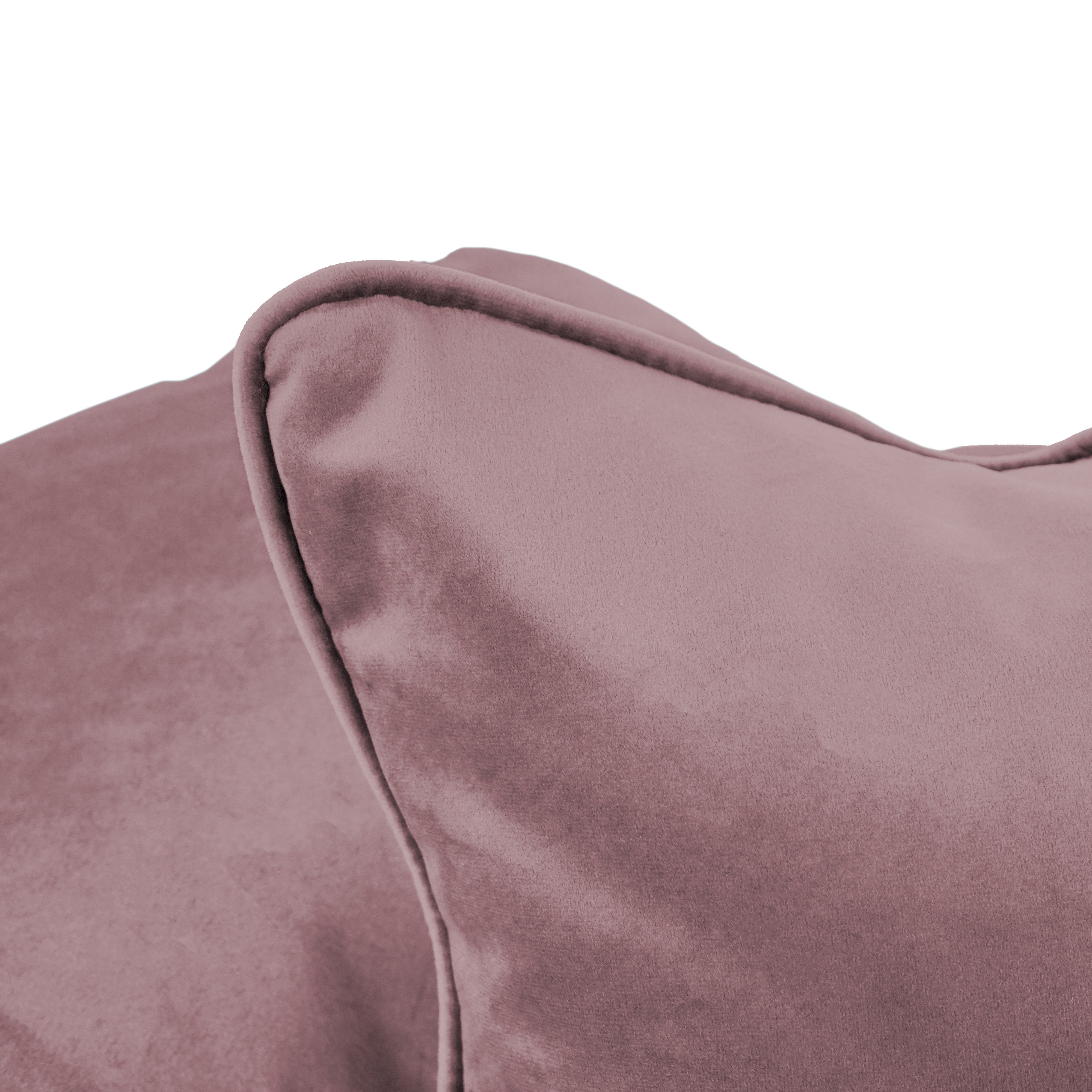16" x 24" Rectangle Lumbar Microfiber Pillow with Piping, 2-Piece - Mauve