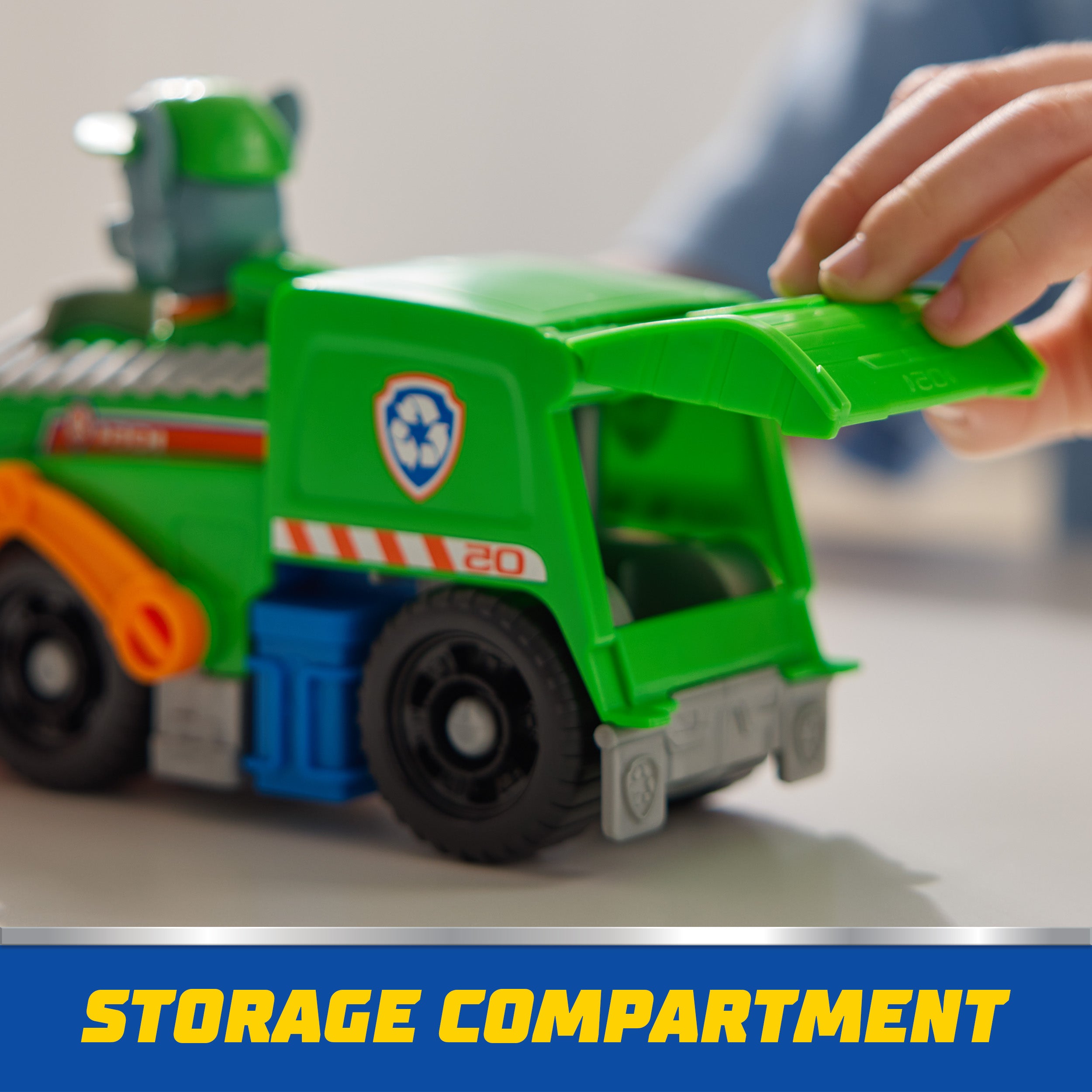 PAW Patrol, Rocky’s Recycle Truck, Toy Vehicle with Collectible Action Figure, Sustainably Minded Kids Toys for Boys & Girls Ages 3 and Up
