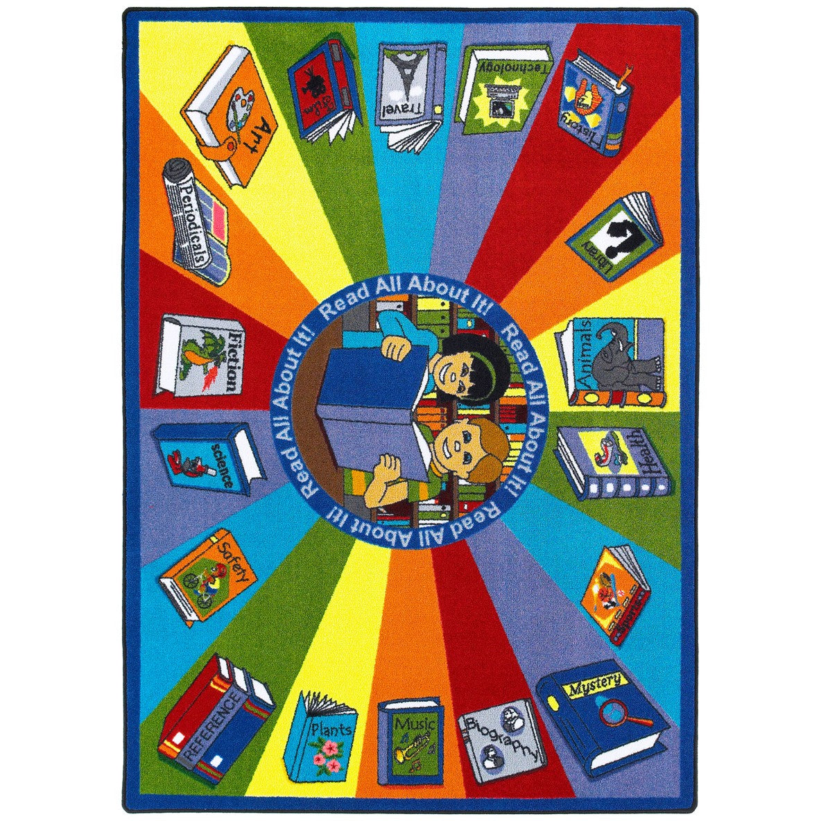 Read All About It 7'8" x 10'9" area rug in color Multi