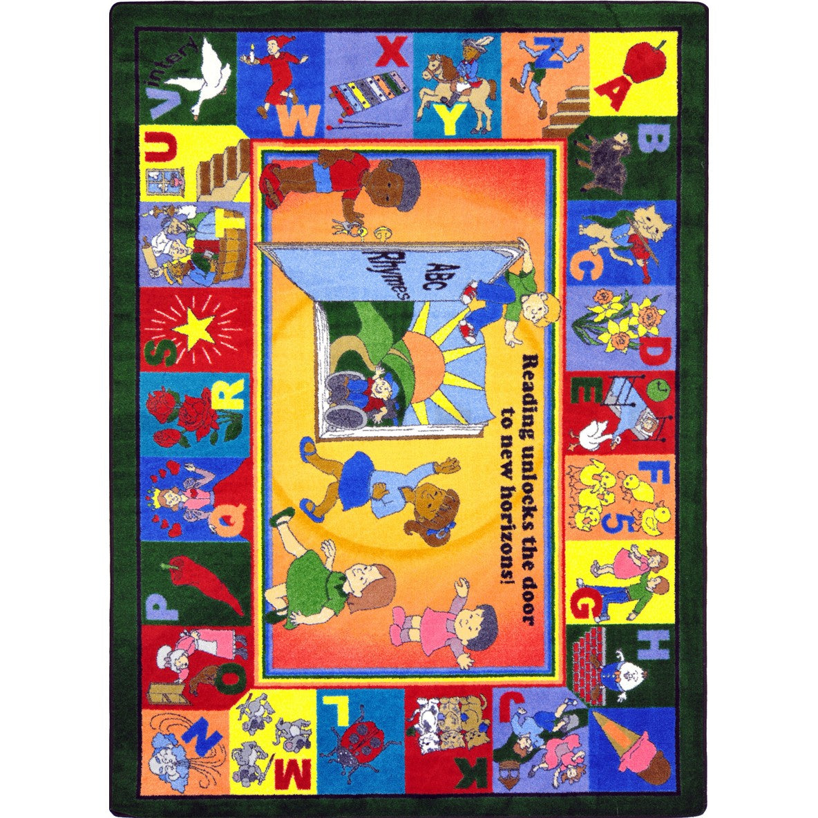 Read & Rhyme 7'8" x 10'9" area rug in color Multi
