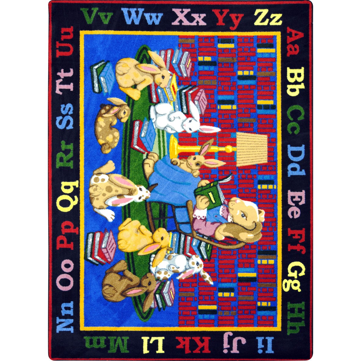 Reading Rocks 5'4" x 7'8" area rug in color Multi