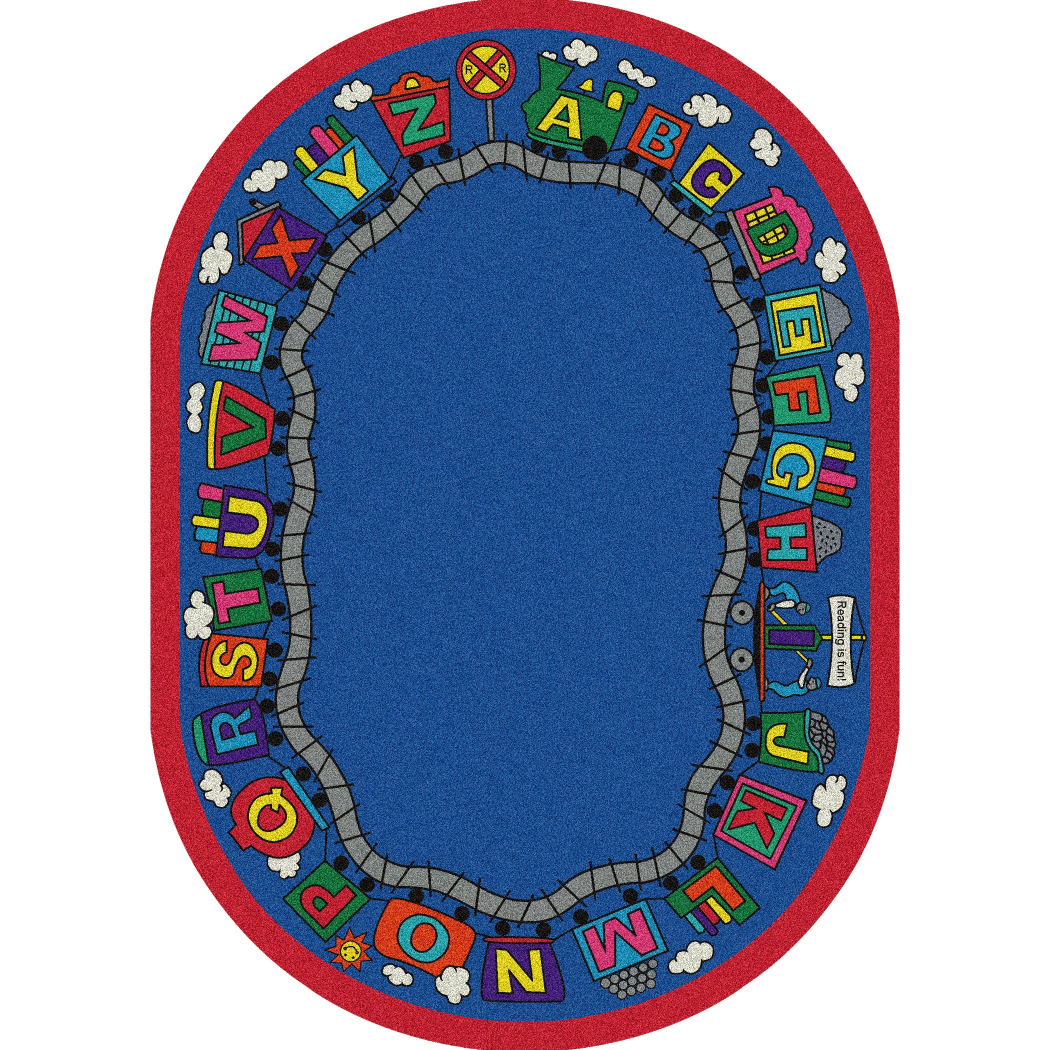 Reading Train 5'4" x 7'8" Oval area rug in color Multi