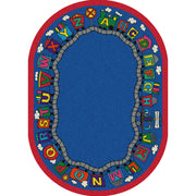 Reading Train 10'9" x 13'2" Oval area rug in color Multi