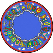 Reading Train 7'7" Round area rug in color Multi
