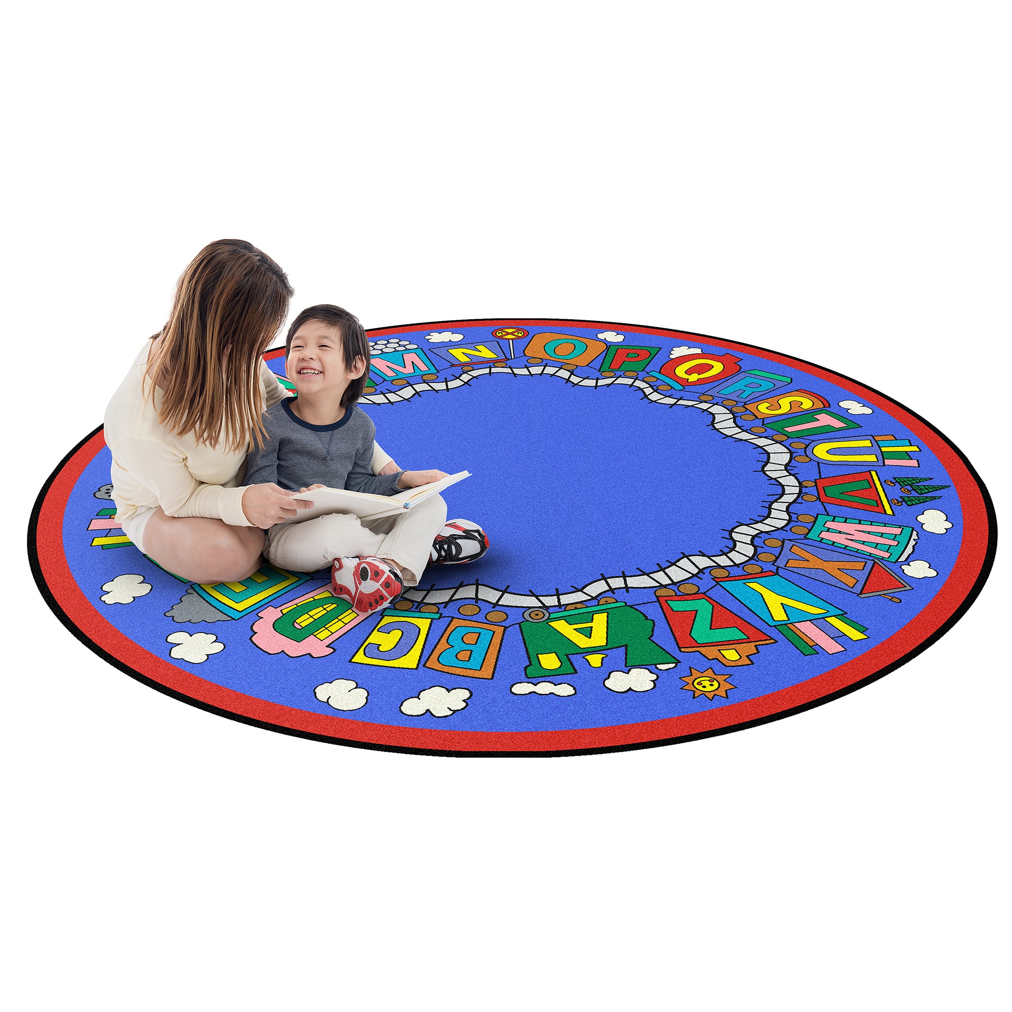 Reading Train 13'2" Round area rug in color Multi