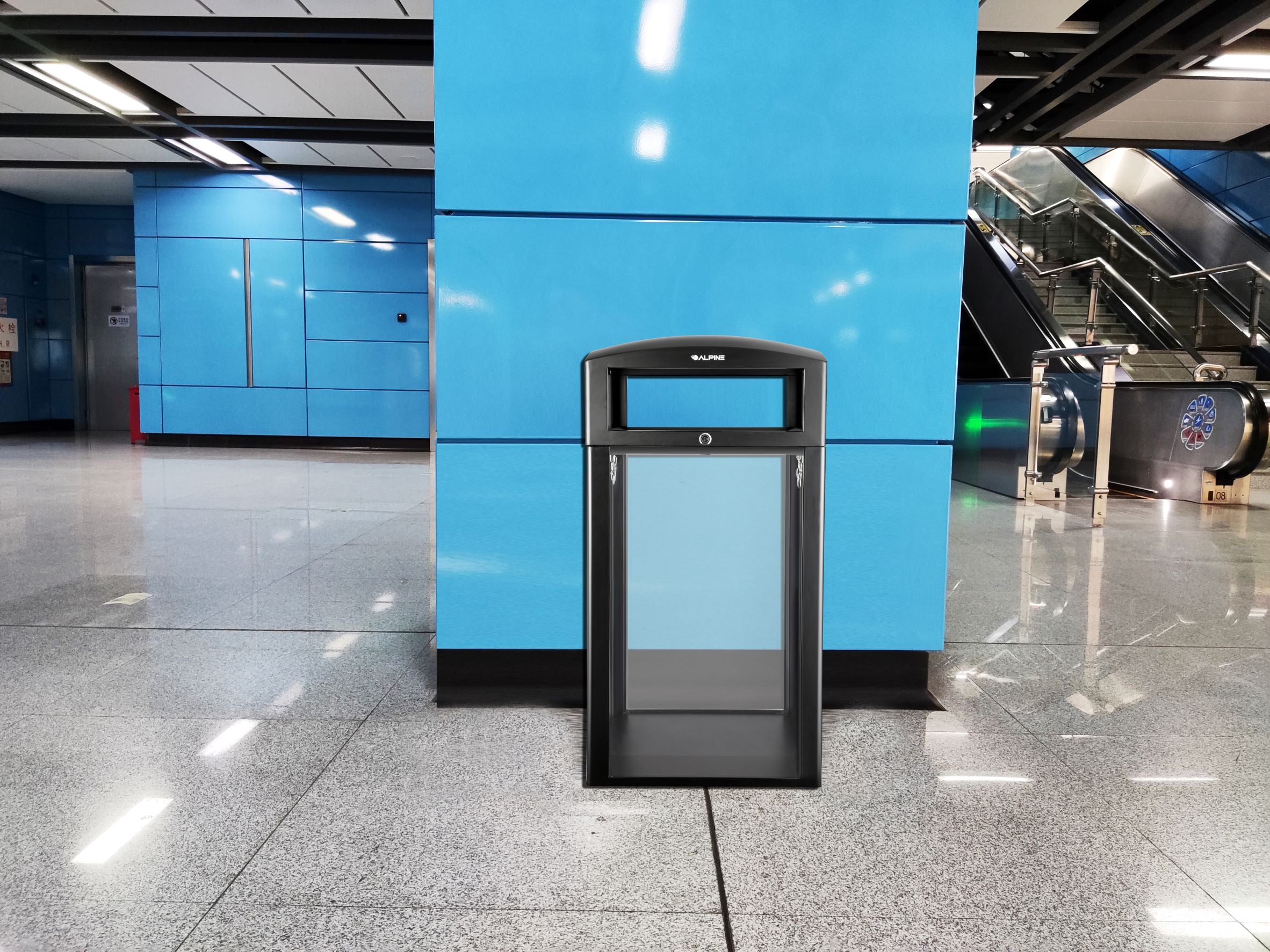 ALP471-40-CLR: 40-Gallon, DHS-Complaint, Waste Receptacle with Transparent Panel’s