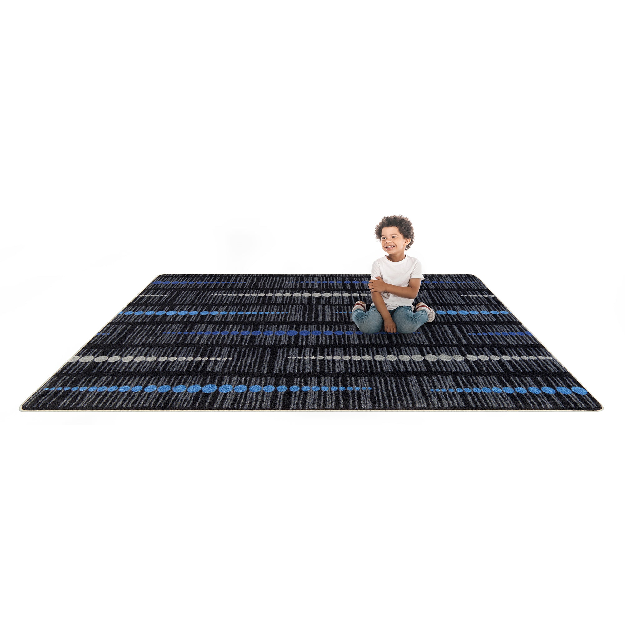Recoil 5'4" x 7'8" area rug in color Sapphire