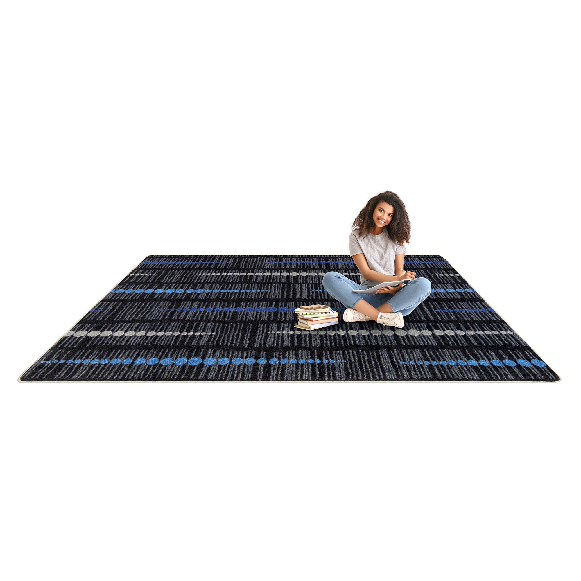 Recoil 3'10" x 5'4" area rug in color Sapphire