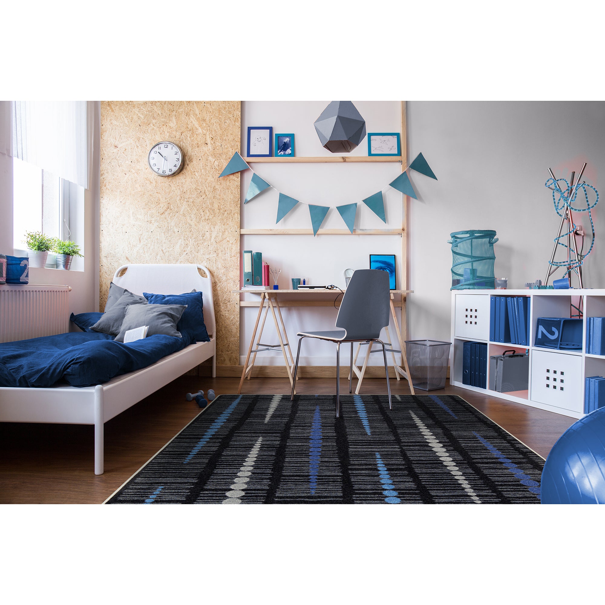 Recoil 10'9" x 13'2" area rug in color Sapphire