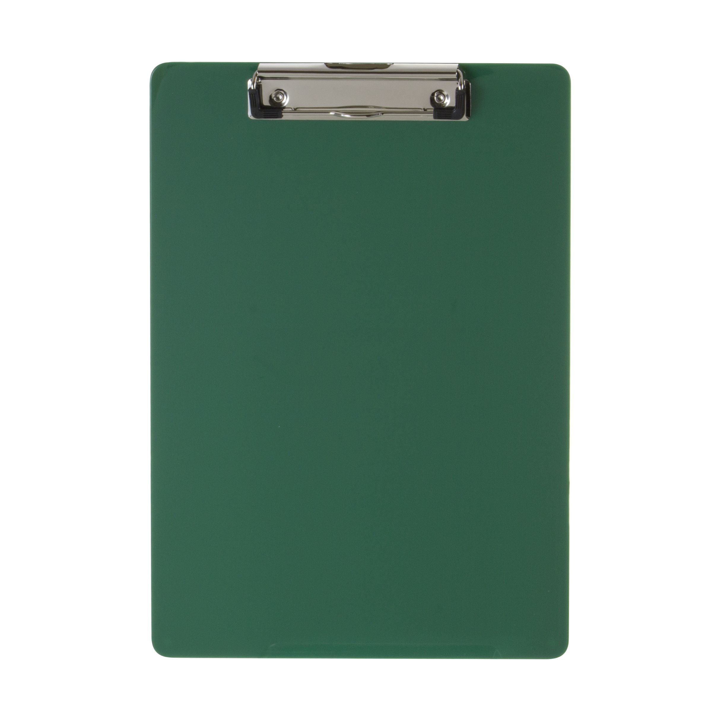 Recycled Plastic Clipboard, Low Profile Clip, Letter Size, Green