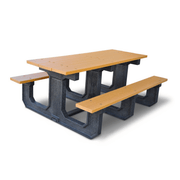 Recycled Rectangle Plastic Commercial Picnic Table – 8ft (Cedar)